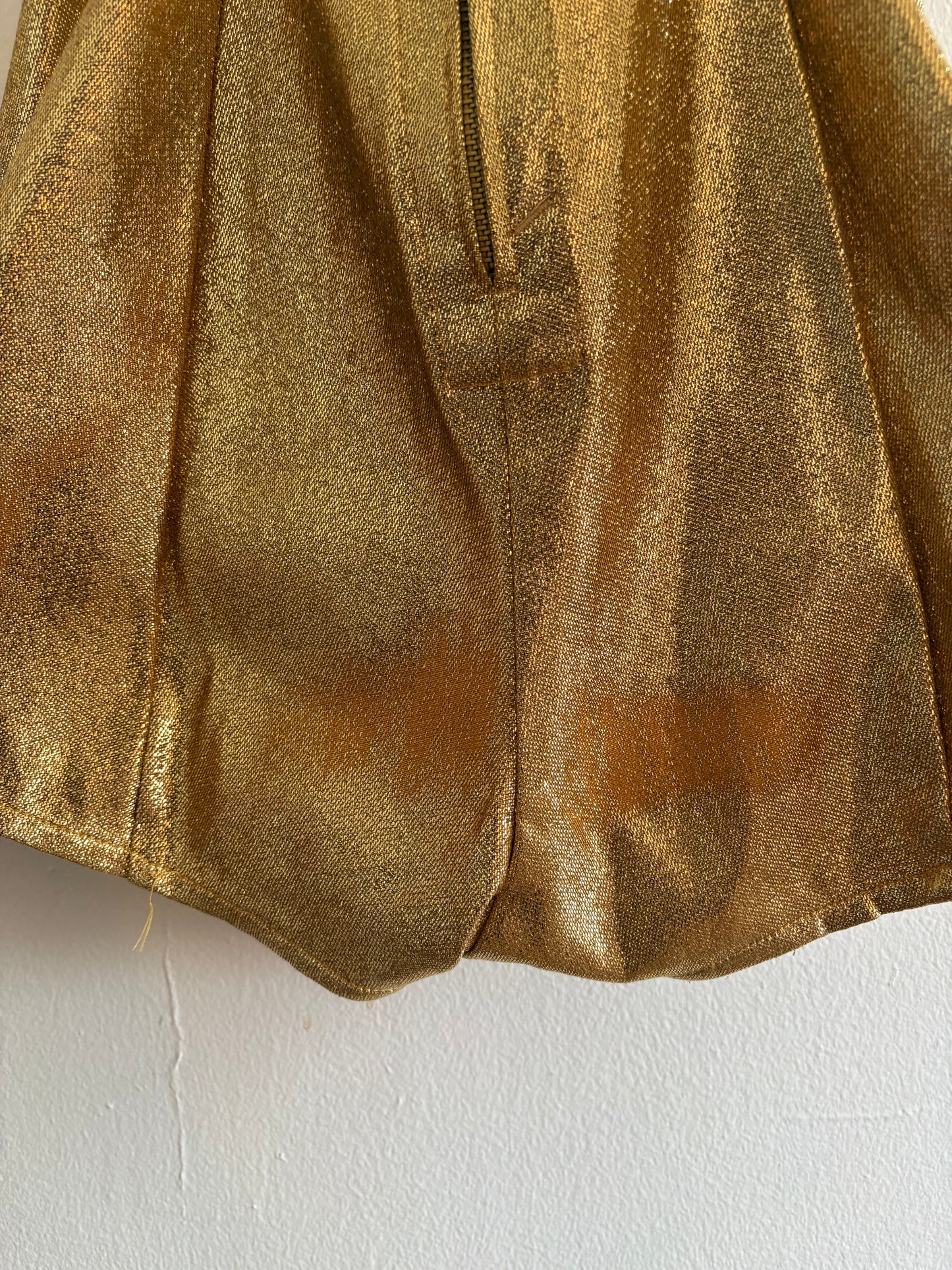 Vintage 1960s Cole of California Metallic Shimmering Gold Stretch Lame Swimsuit