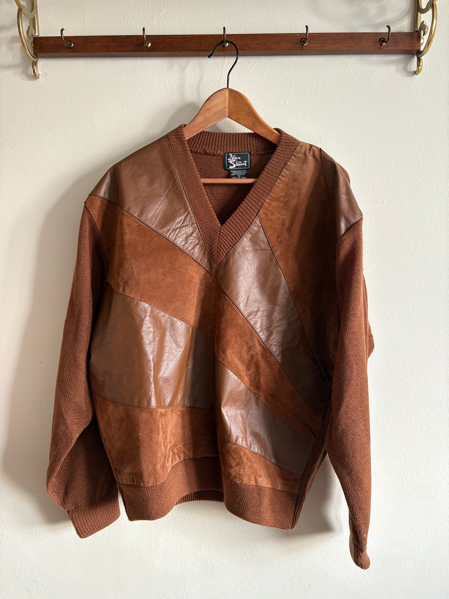 Vintage Suede & Leather Sweater