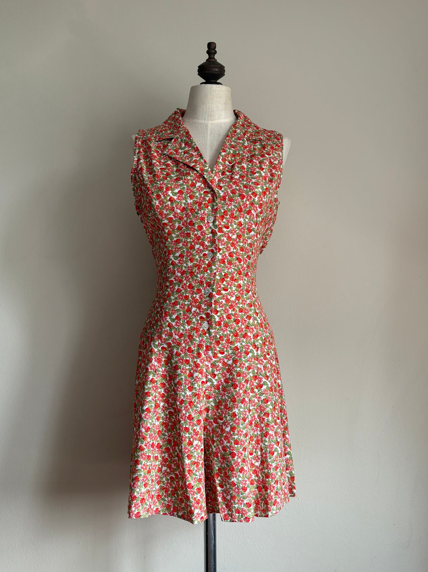 Vintage 1990s Express Strawberries & Flowers Sleeveless Romper