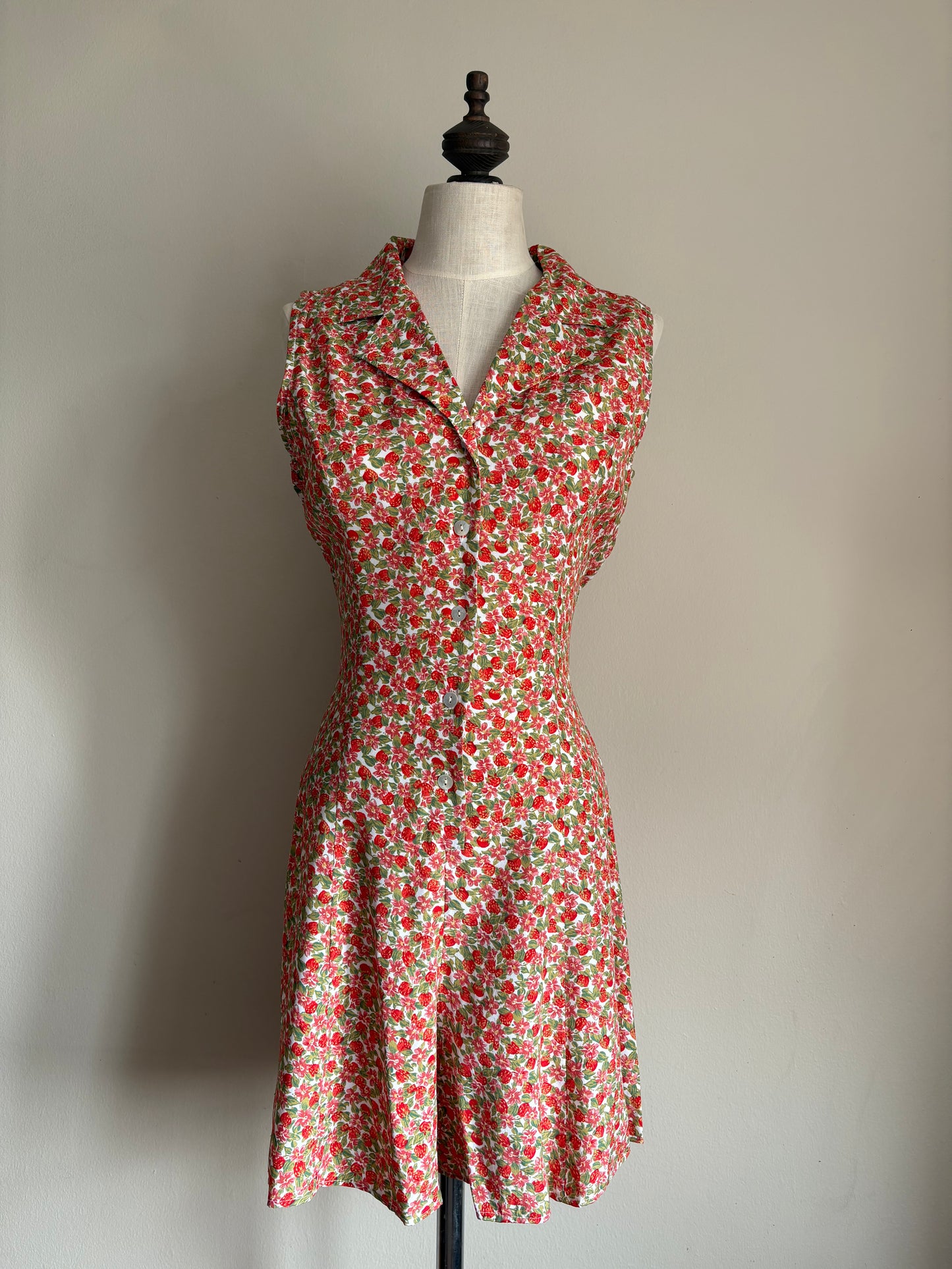 Vintage 1990s Express Strawberries & Flowers Sleeveless Romper