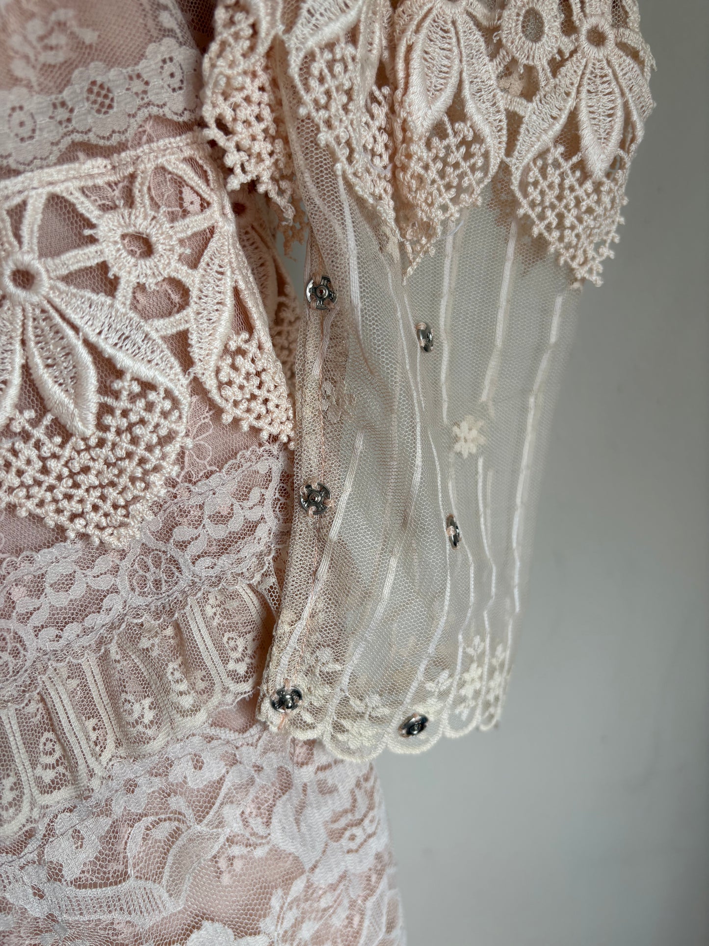 Vintage 1980s Lorrie Kabala Lace Beaded Set