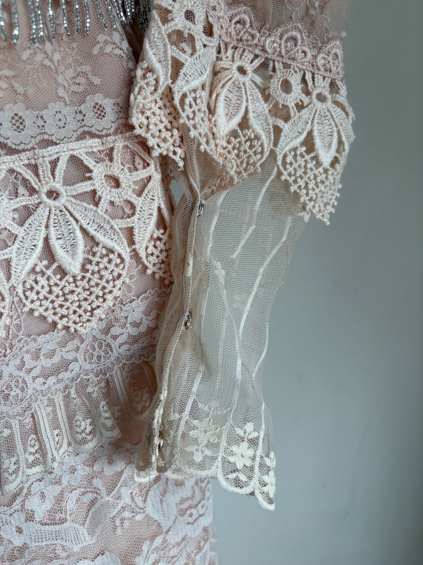Vintage 1980s Lorrie Kabala Lace Beaded Set