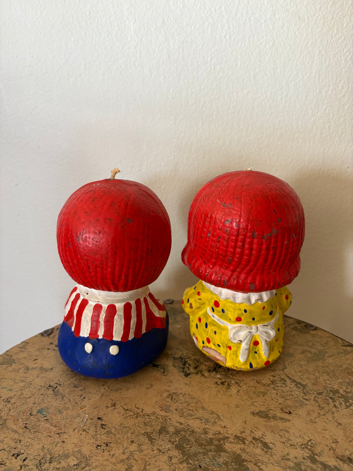 Pair of Vintage Raggedy Ann & Andy Candles