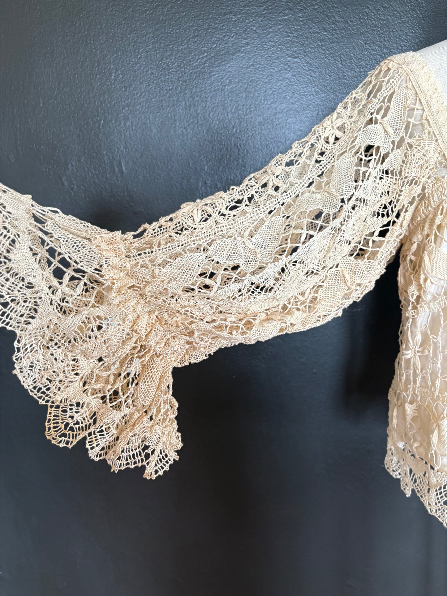 Vintage 1970s O'Susanna Boho Cotton & Lace Top