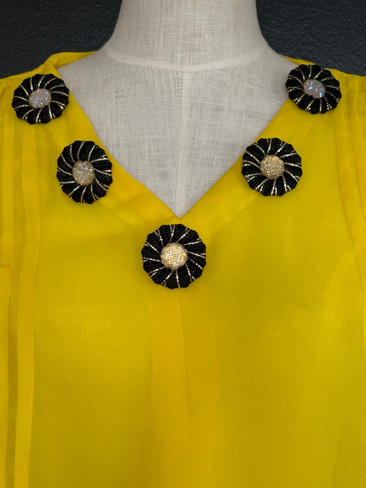 Vintage 1960s Yellow Babydoll Shift Dress