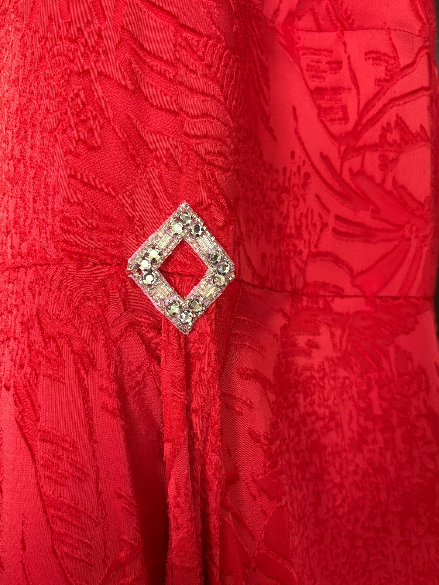 Vintage 1940s/50s Silk Red Evening Dress