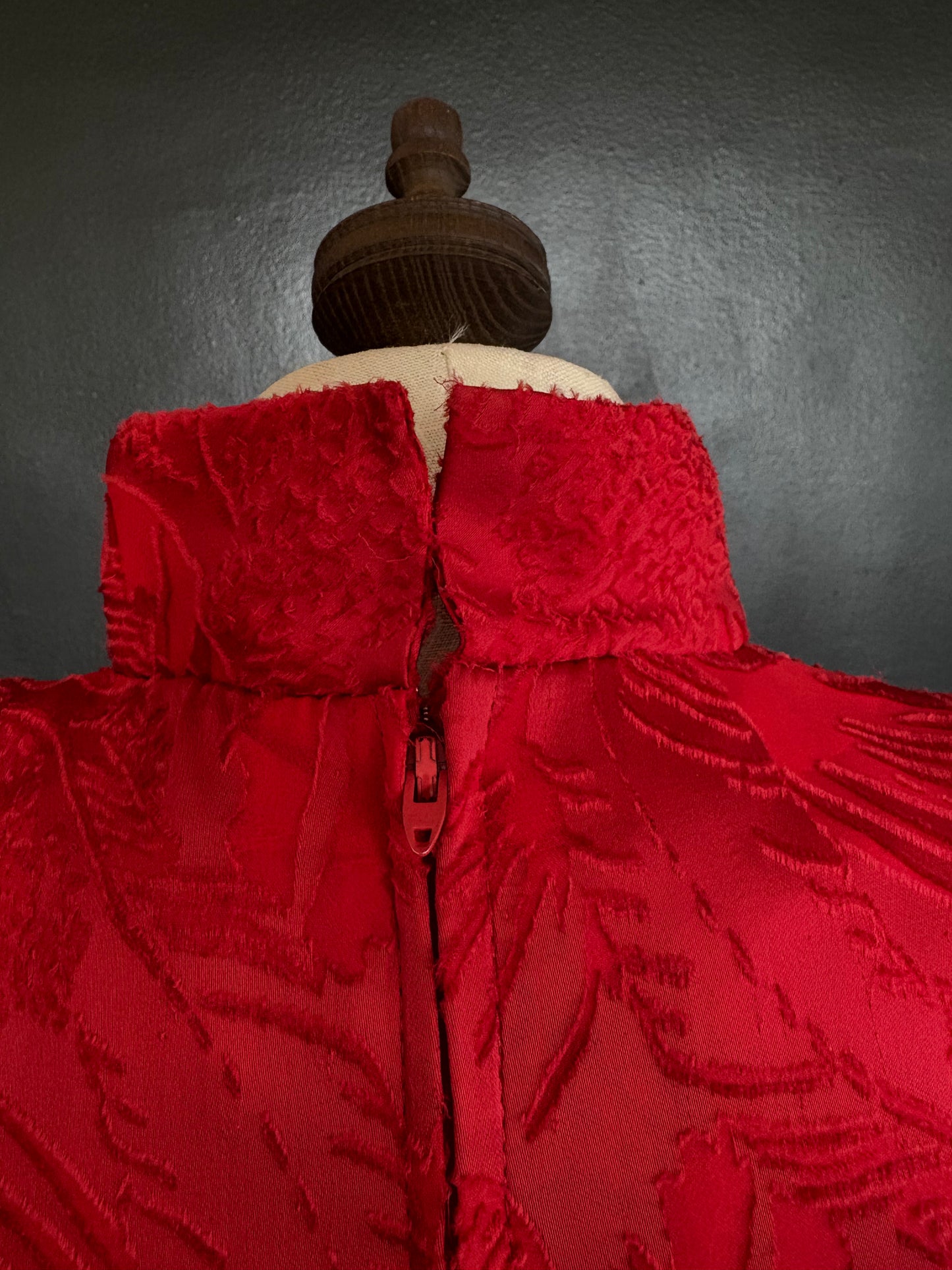 Vintage 1940s/50s Silk Red Evening Dress