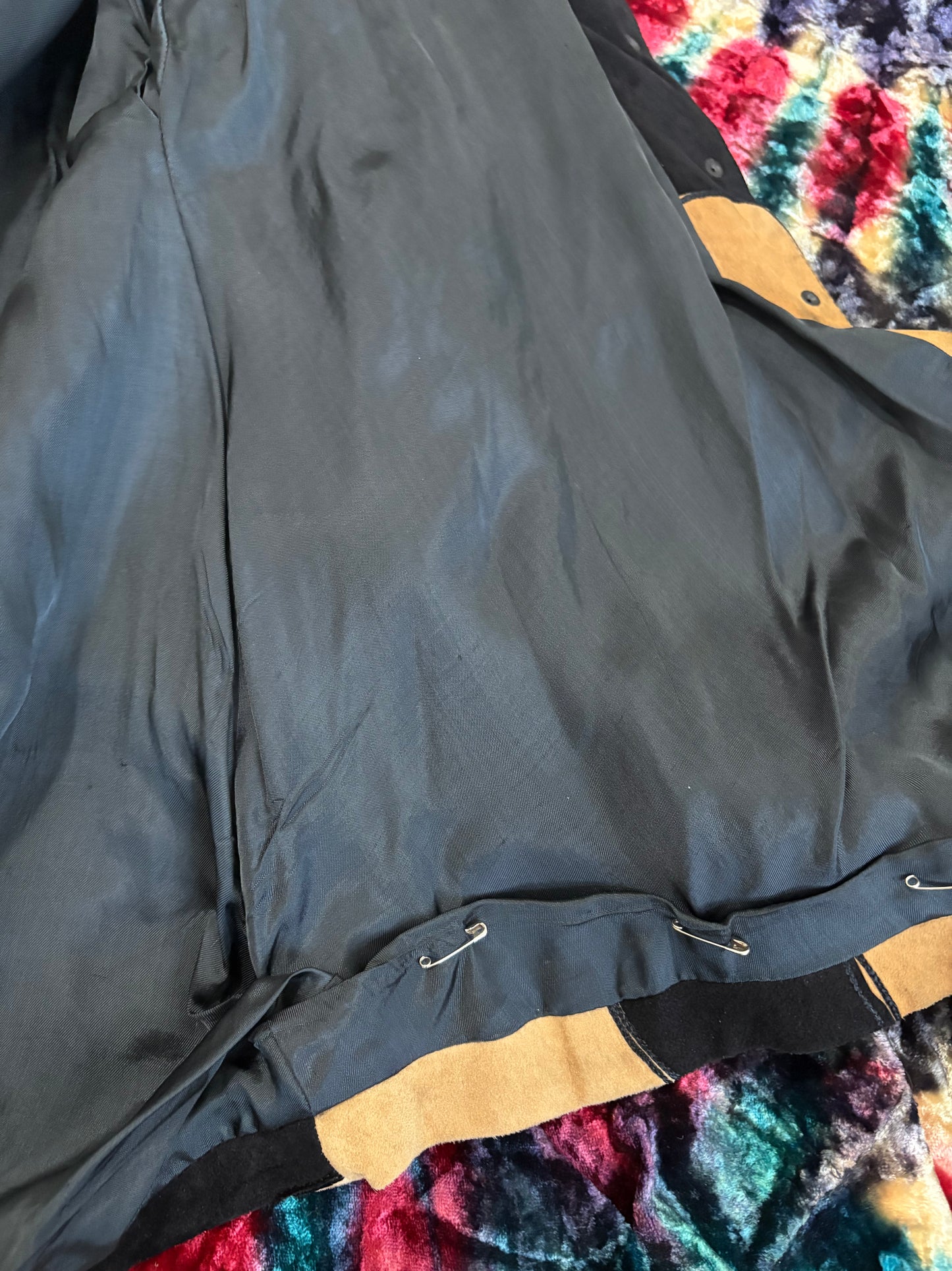 Vintage 1980s Suede Patchwork Swing Coat