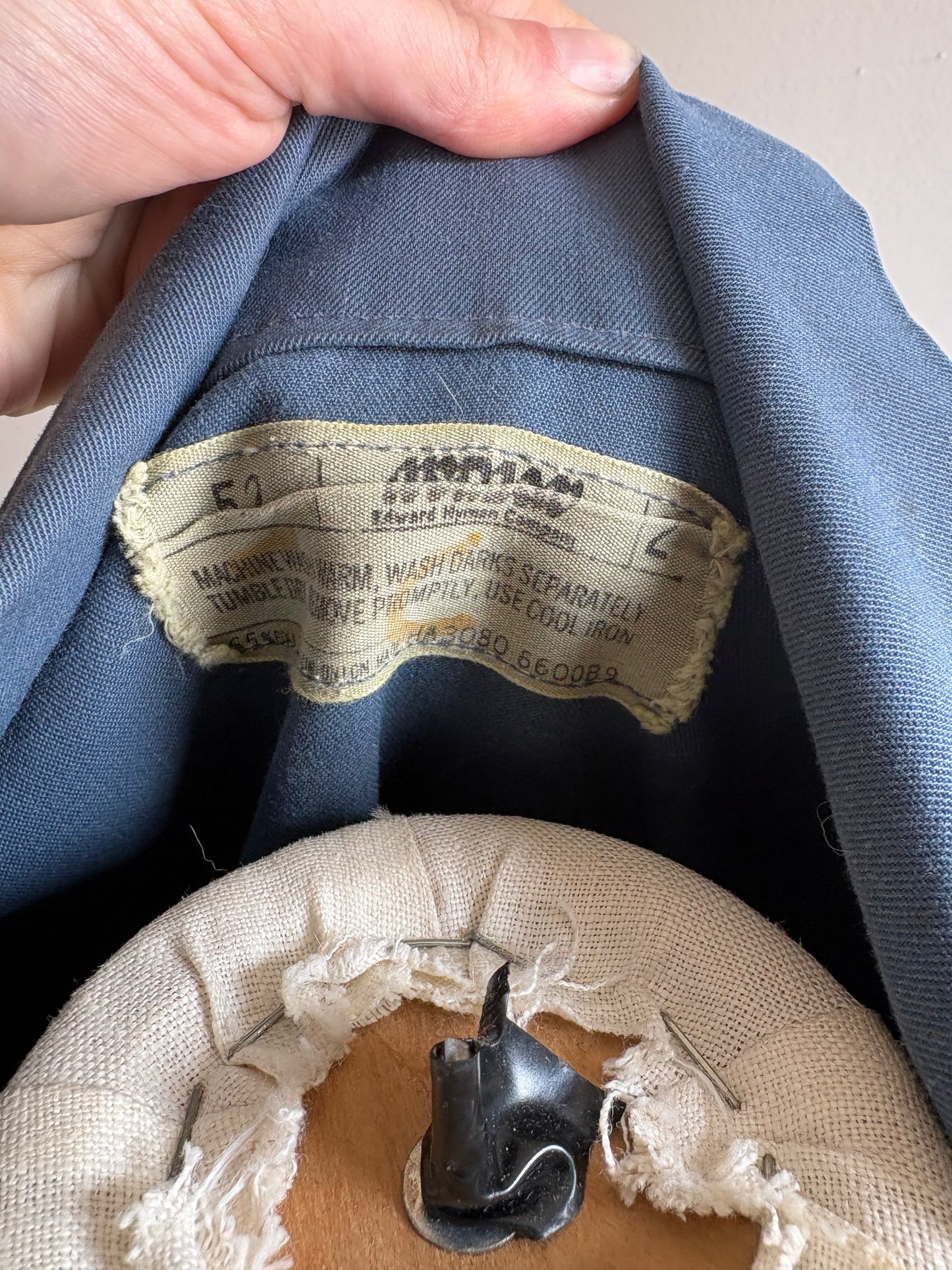 Vintage 1970s Blue Utility Coat Oversized Union Made