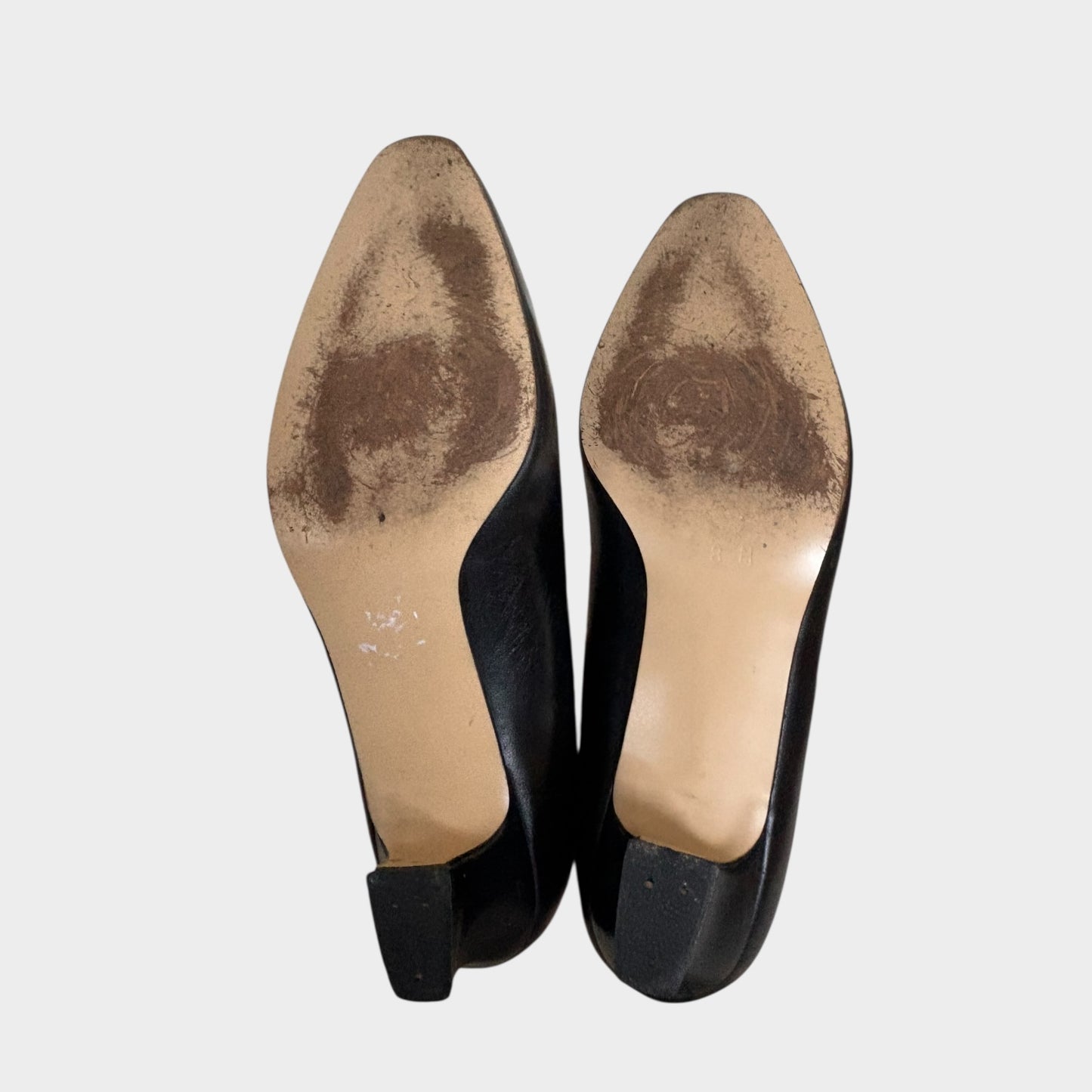 Vintage 1990s Black Leather Liz Claiborne Kitten Heels