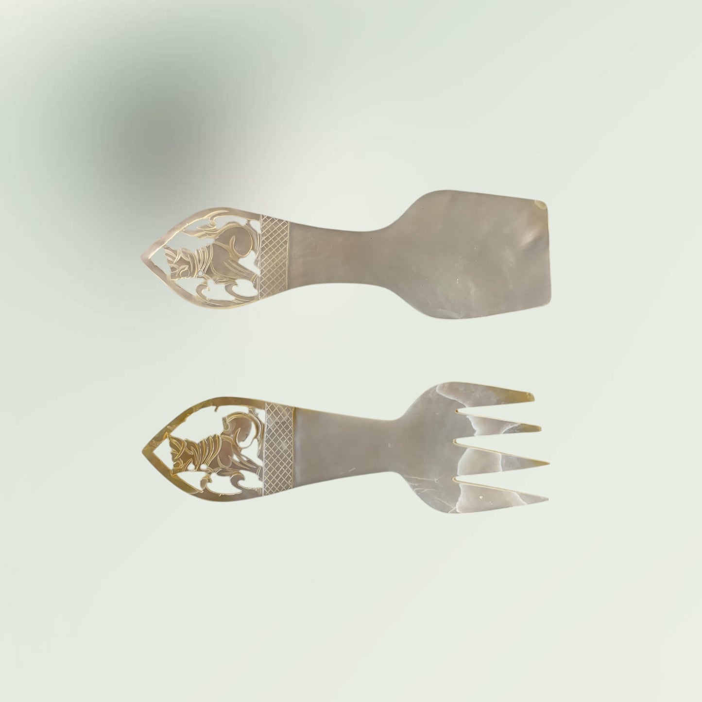 Vintage MCM Mother of Pearl Utensil Set