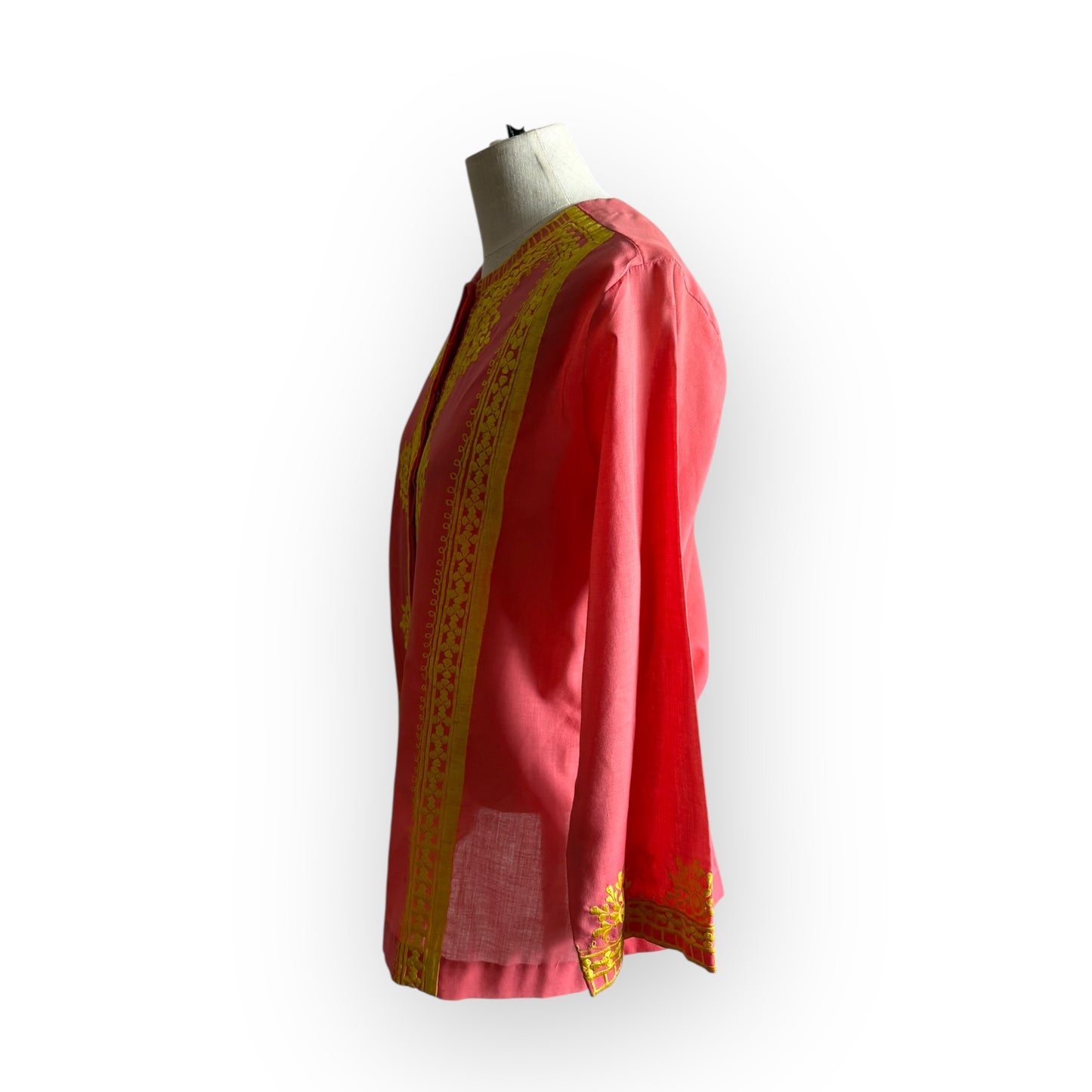 Vintage 1960s Peach and Yellow Tunic Blouse