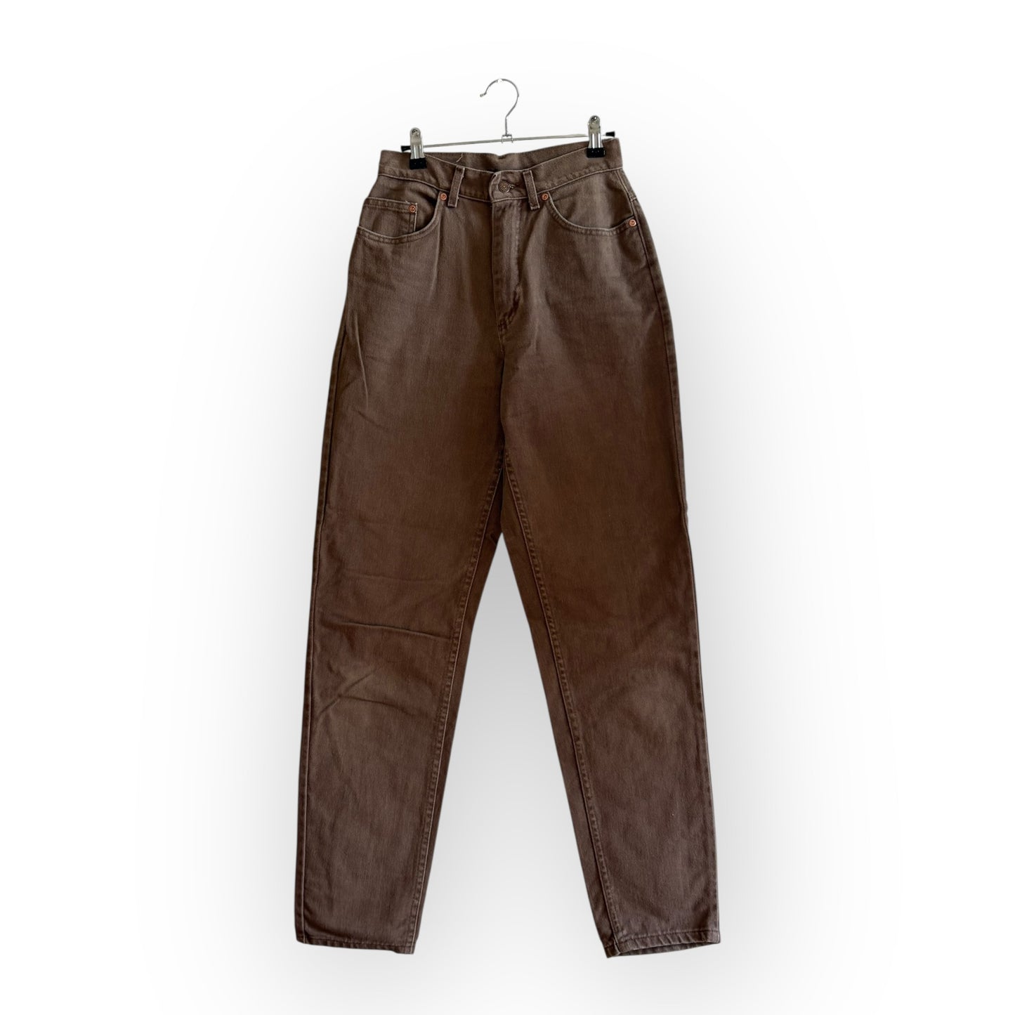 Vintage 1990s Lee High Waist Tapered Leg Brown Denim Jeans