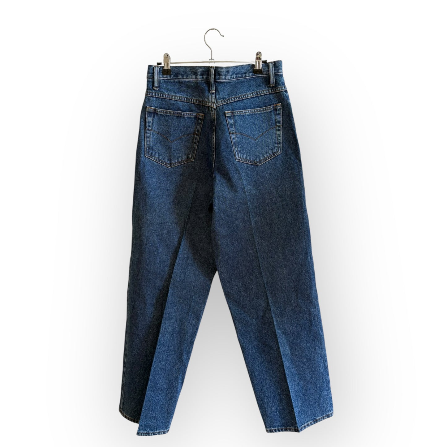 Vintage 1990s IOU High Waist Relaxed Fit Dark Blue Denim Jeans