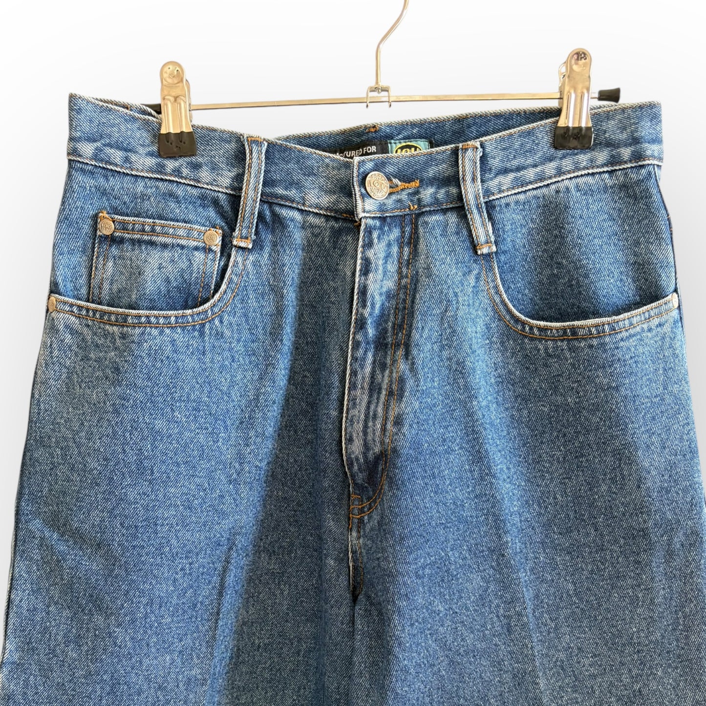 Vintage 1990s IOU High Waist Relaxed Fit Dark Blue Denim Jeans