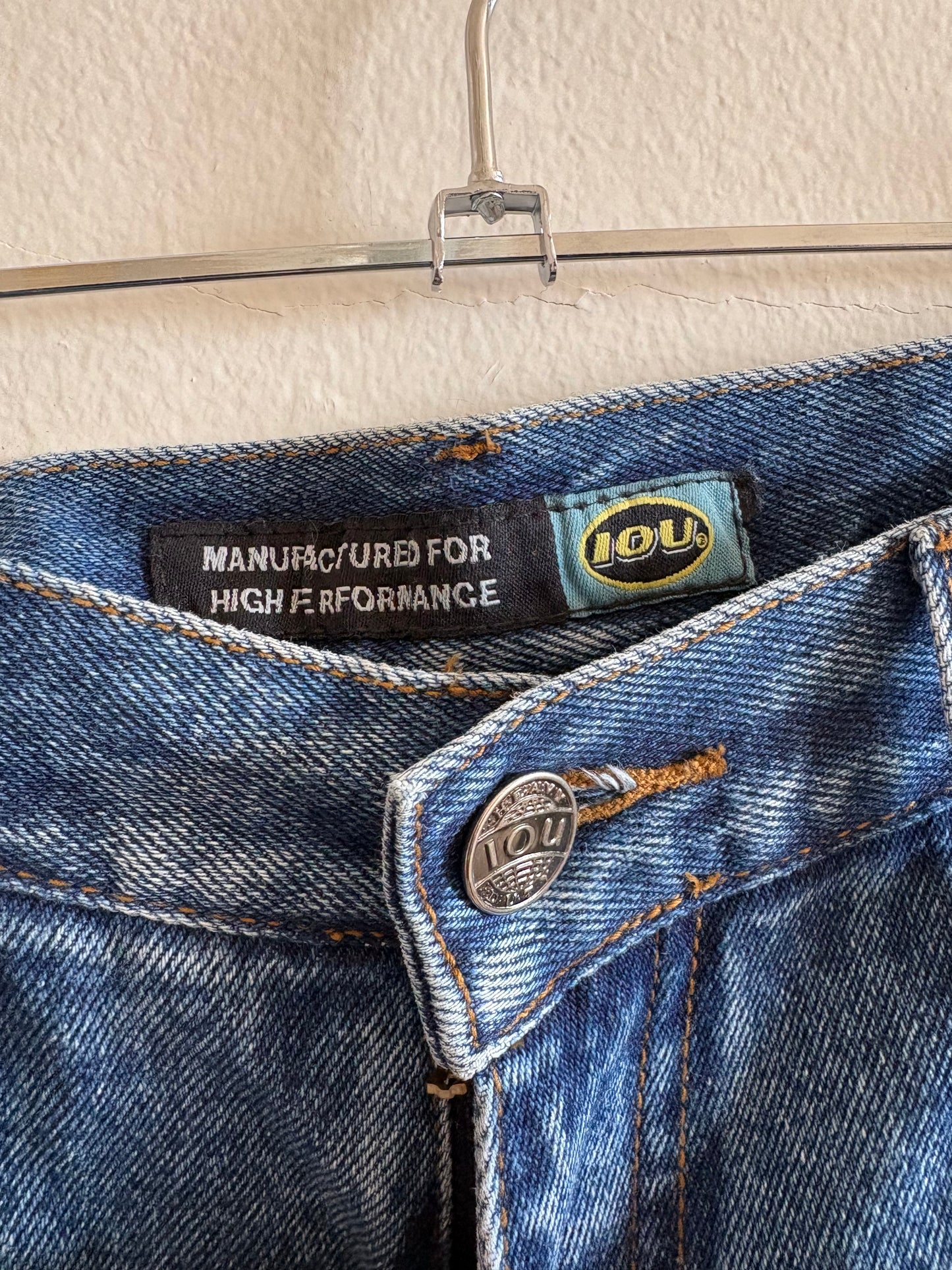 Vintage 1990s IOU High Waist Relaxed Fit Dark Blue Denim Jeans