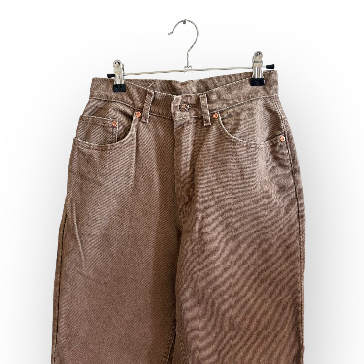 Vintage 1990s Lee High Waist Tapered Leg Brown Denim Jeans