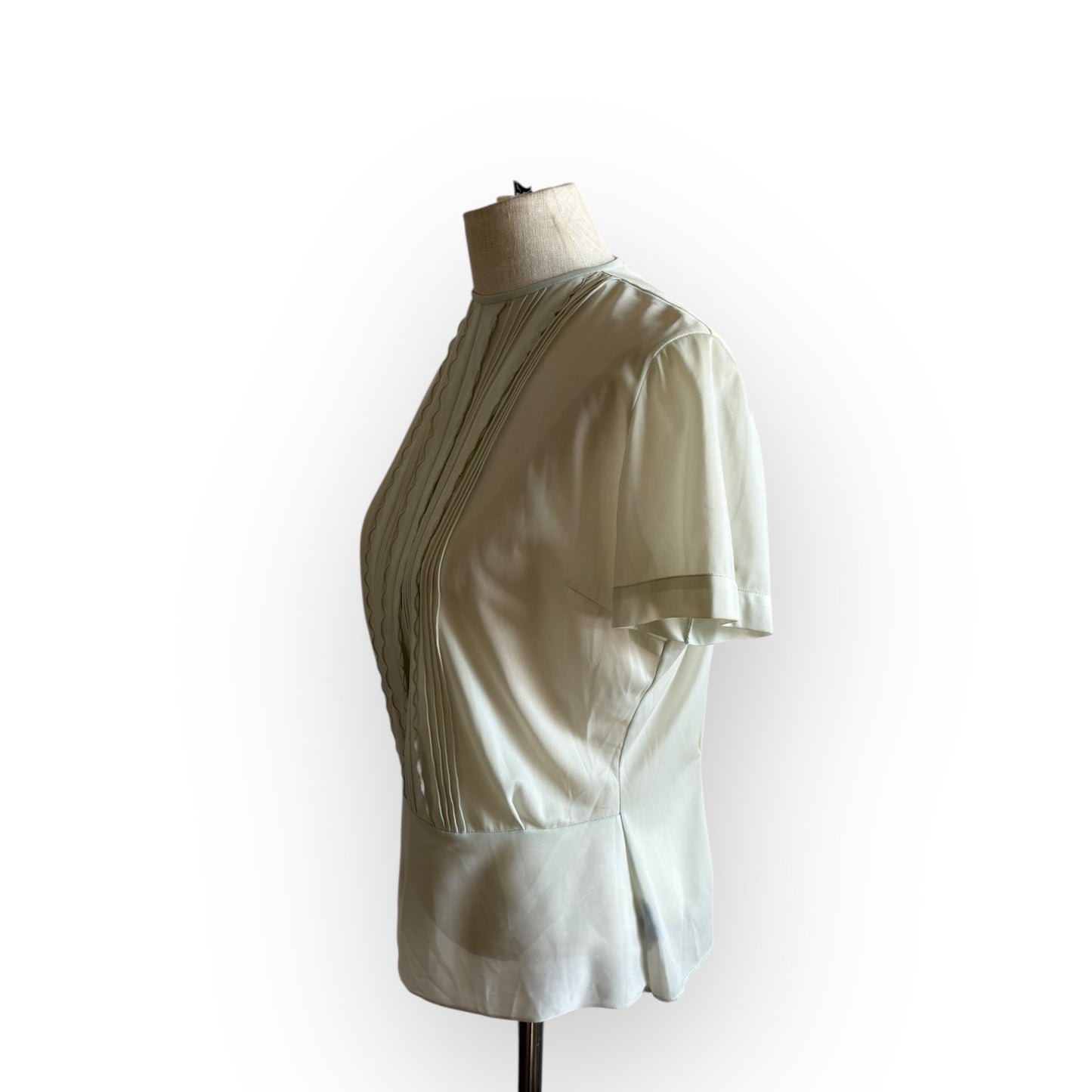 Vintage 1960s Sheer Pale Blue Short Sleeve Blouse