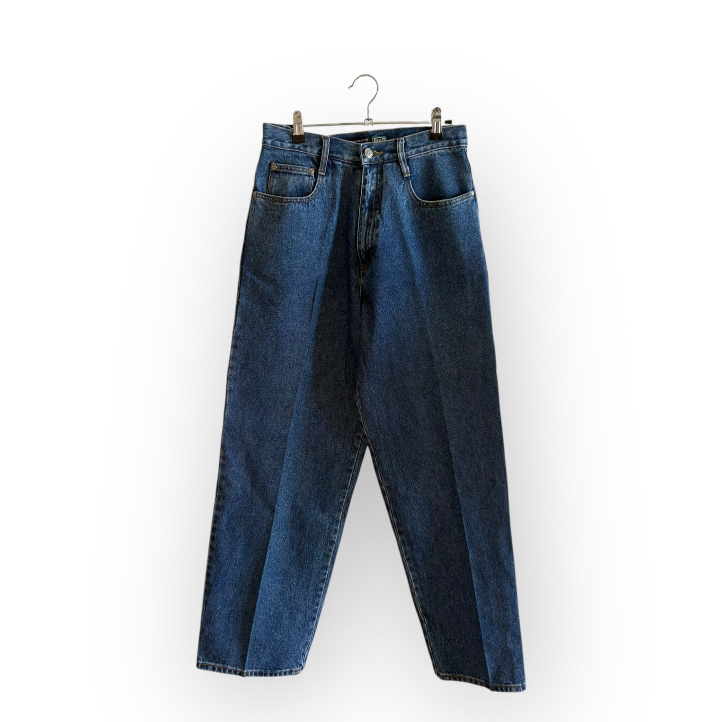 Vintage 1990s IOU High Waist Relaxed Fit Dark Blue Denim Jeans