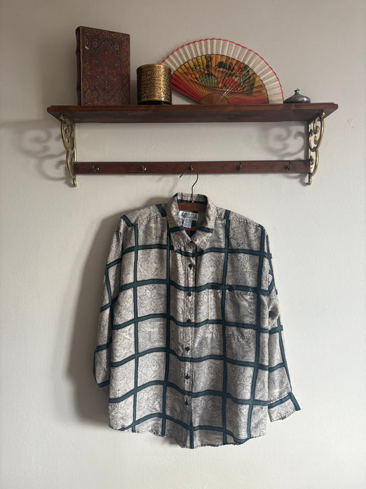 Vintage 1990s Whistles Silk Button Blouse