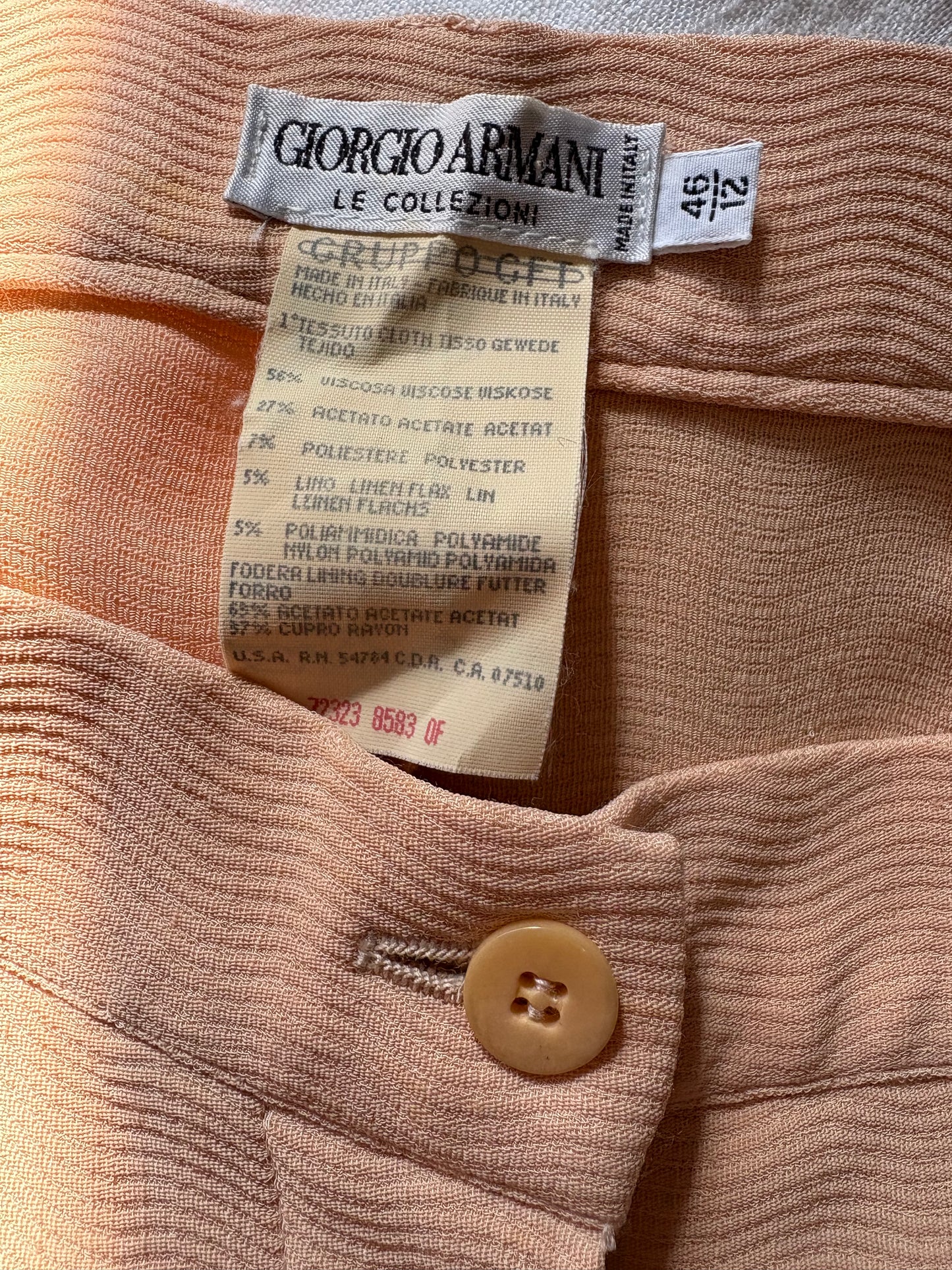 Vintage 1990s Giorgio Armani Le Collezioni Linen Pant Suit