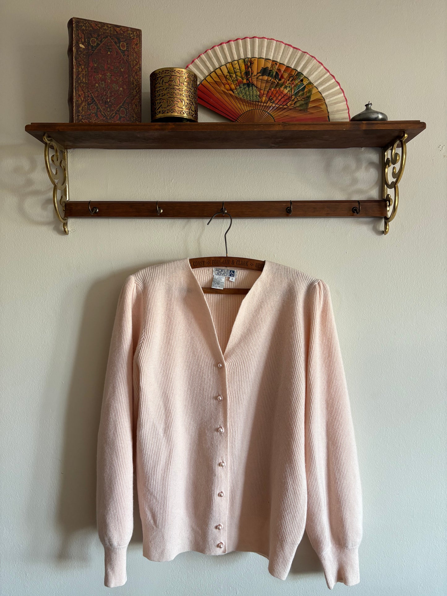 Vintage 1980s Adele Joyce Pink Cardigan