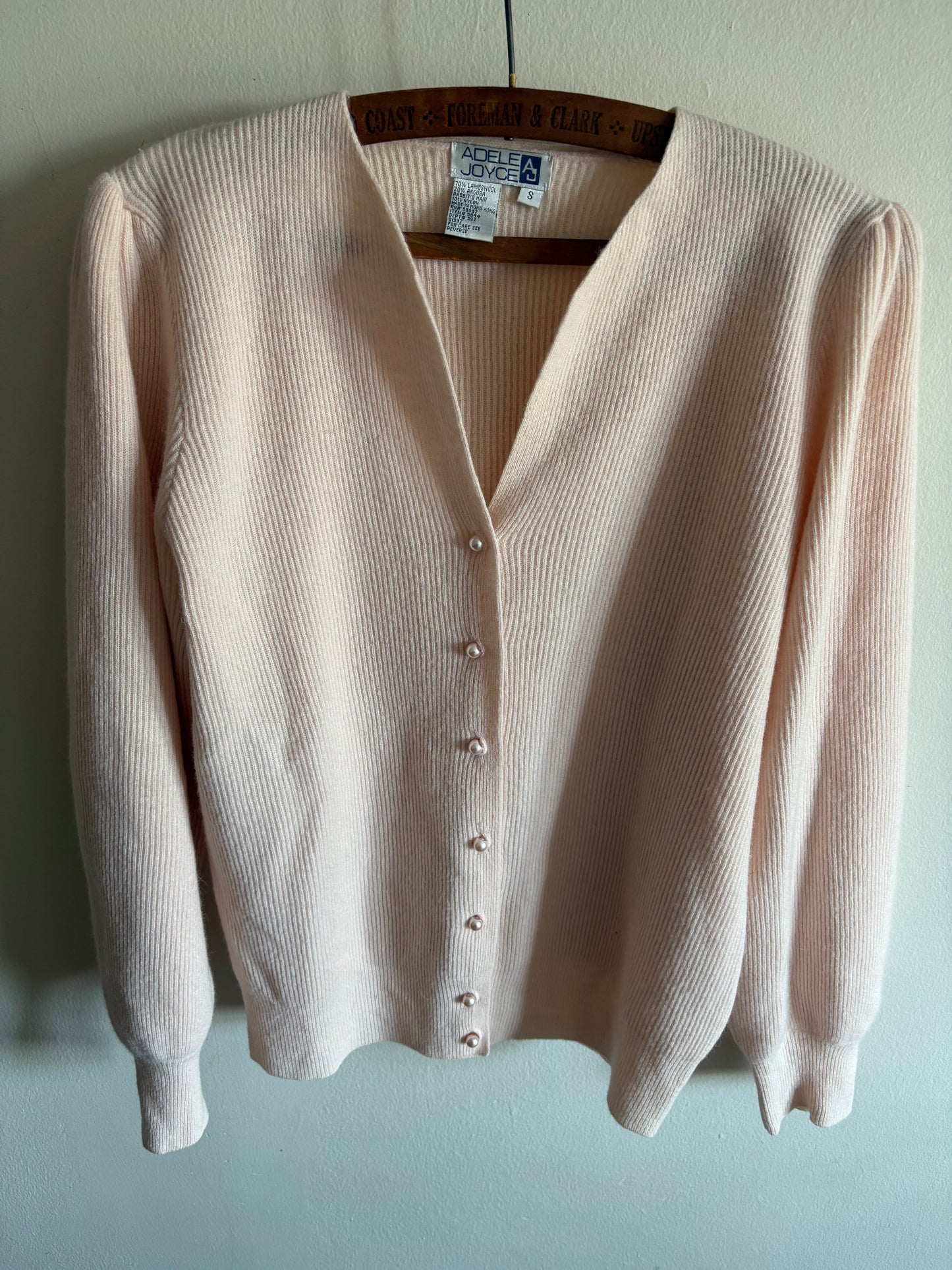 Vintage 1980s Adele Joyce Pink Cardigan