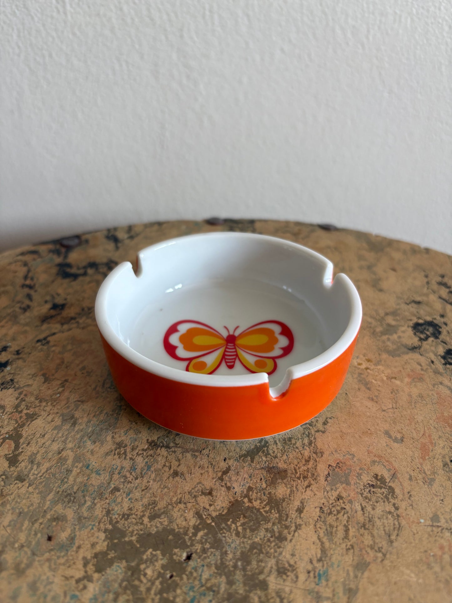 Vintage 1970s Ceramic Butterfly Ashtray