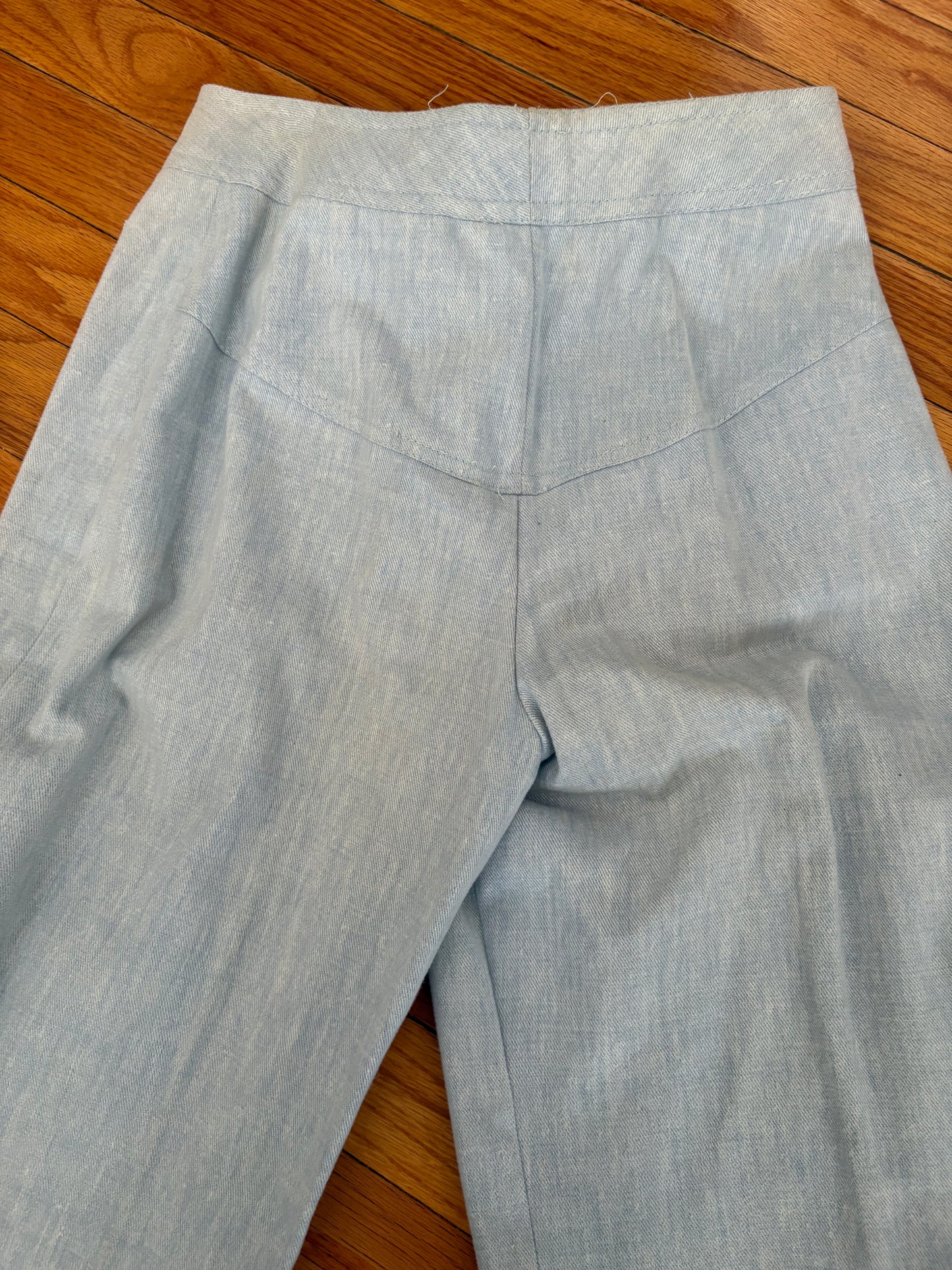 Vintage 1970s Embroidered Denim Western Style Pant Suit