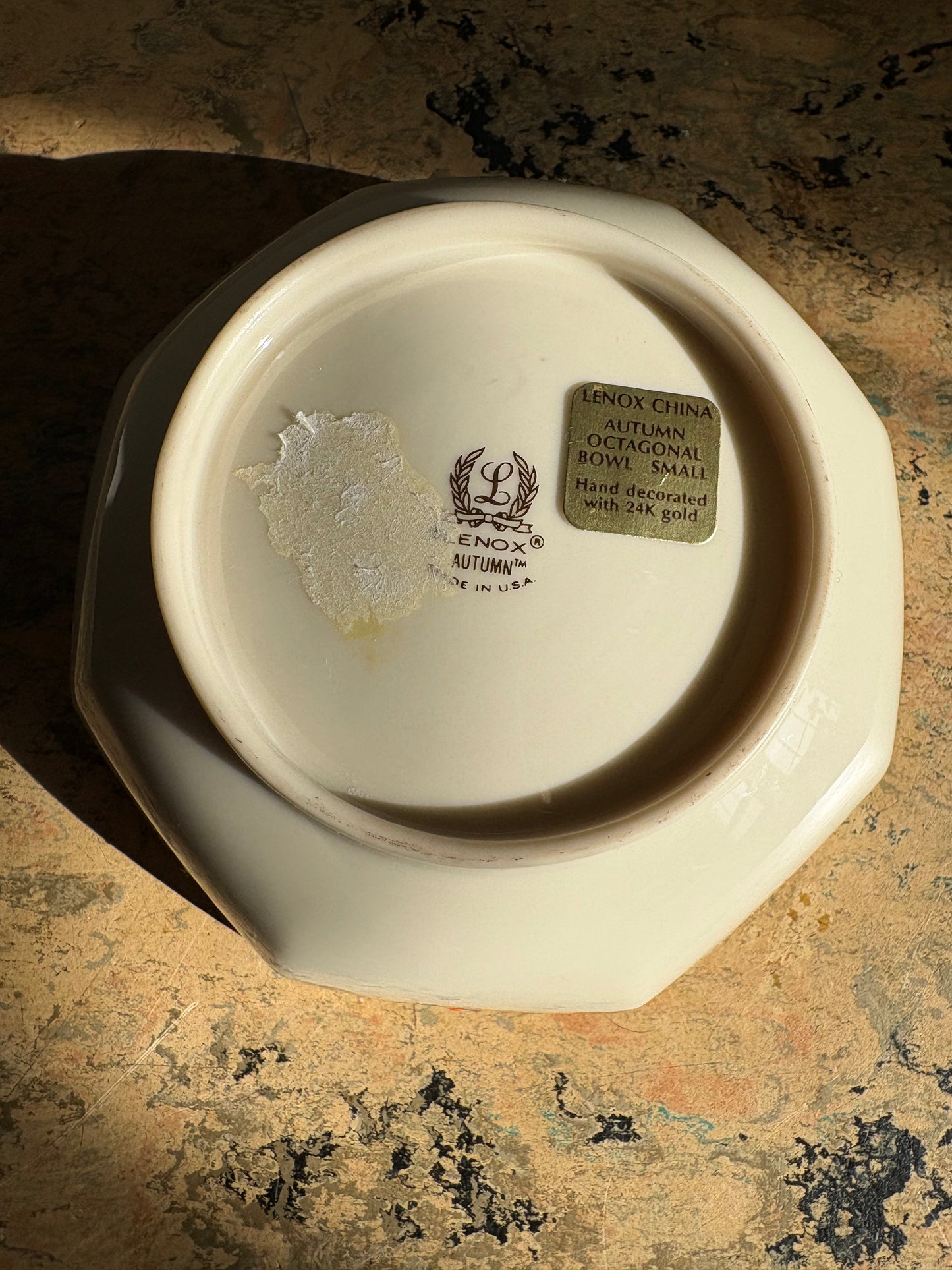 Vintage Lenox Autumn 5" Octagonal Porcelain Bowl