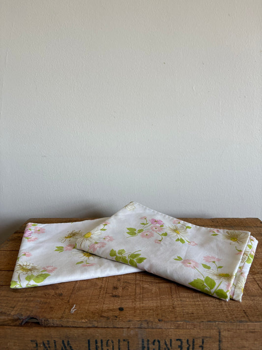 Vintage MCM Set of 2 Floral Pillowcases