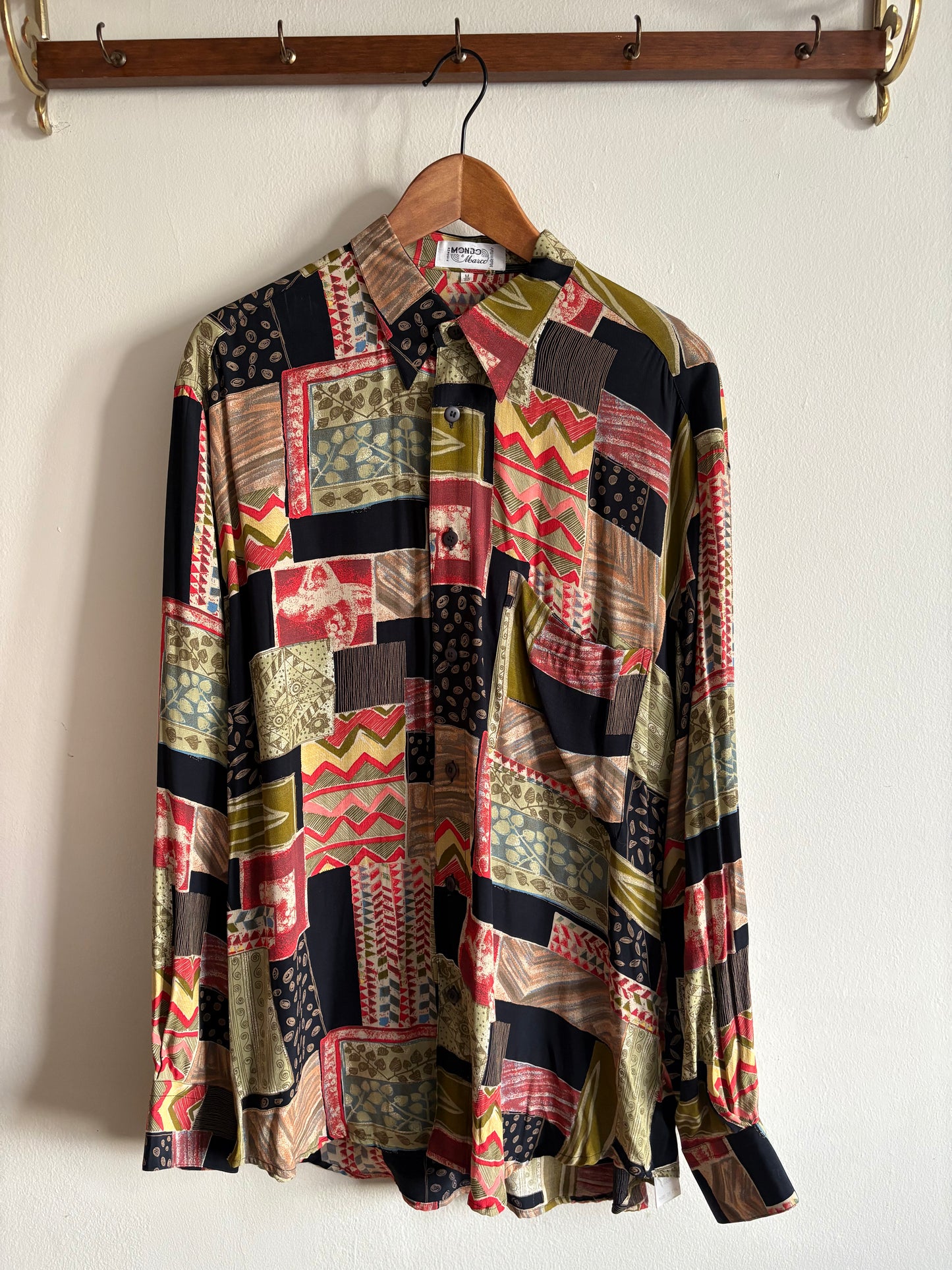 Vintage 1990s Silk Men's Button Up