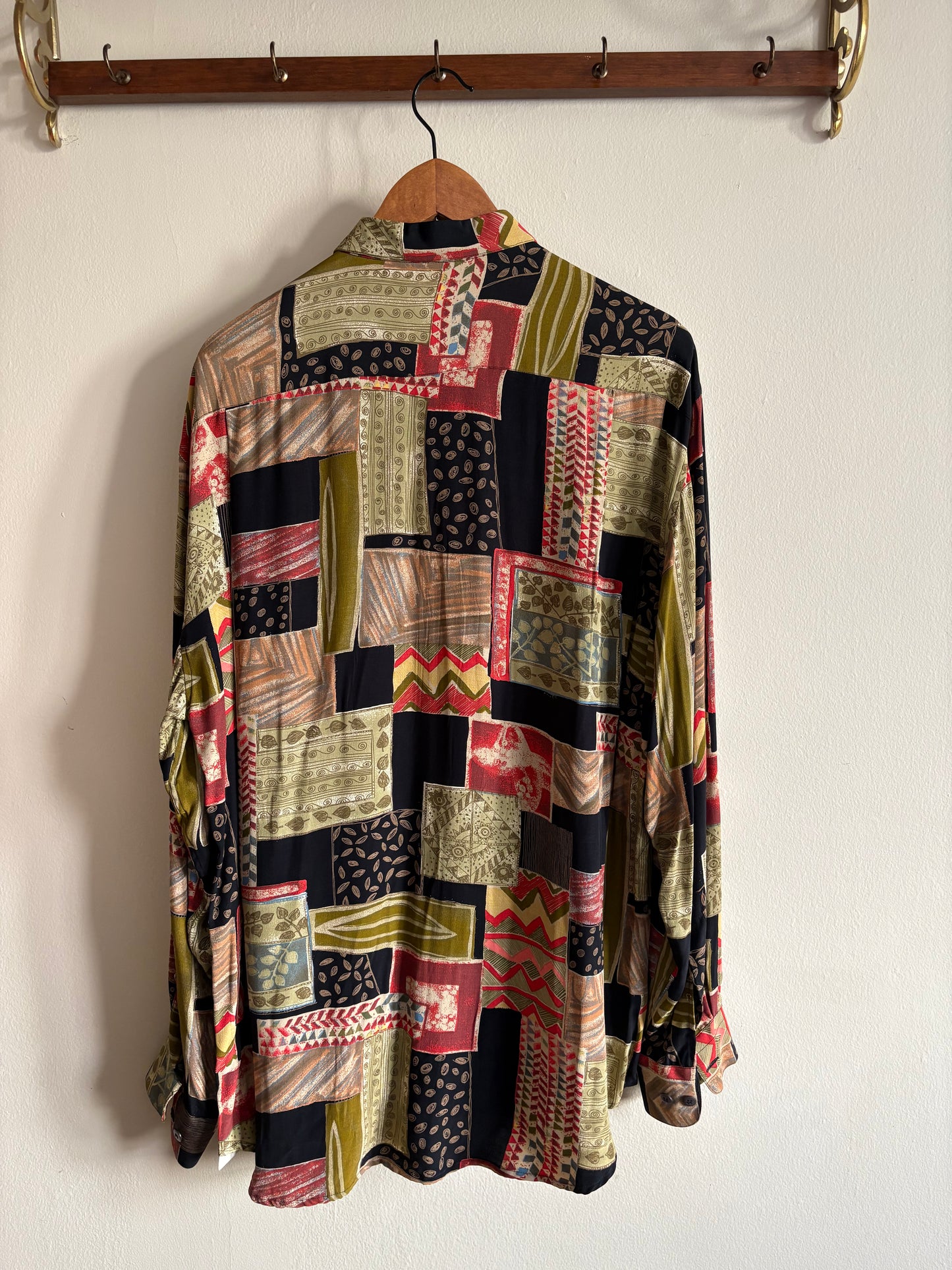 Vintage 1990s Silk Men's Button Up