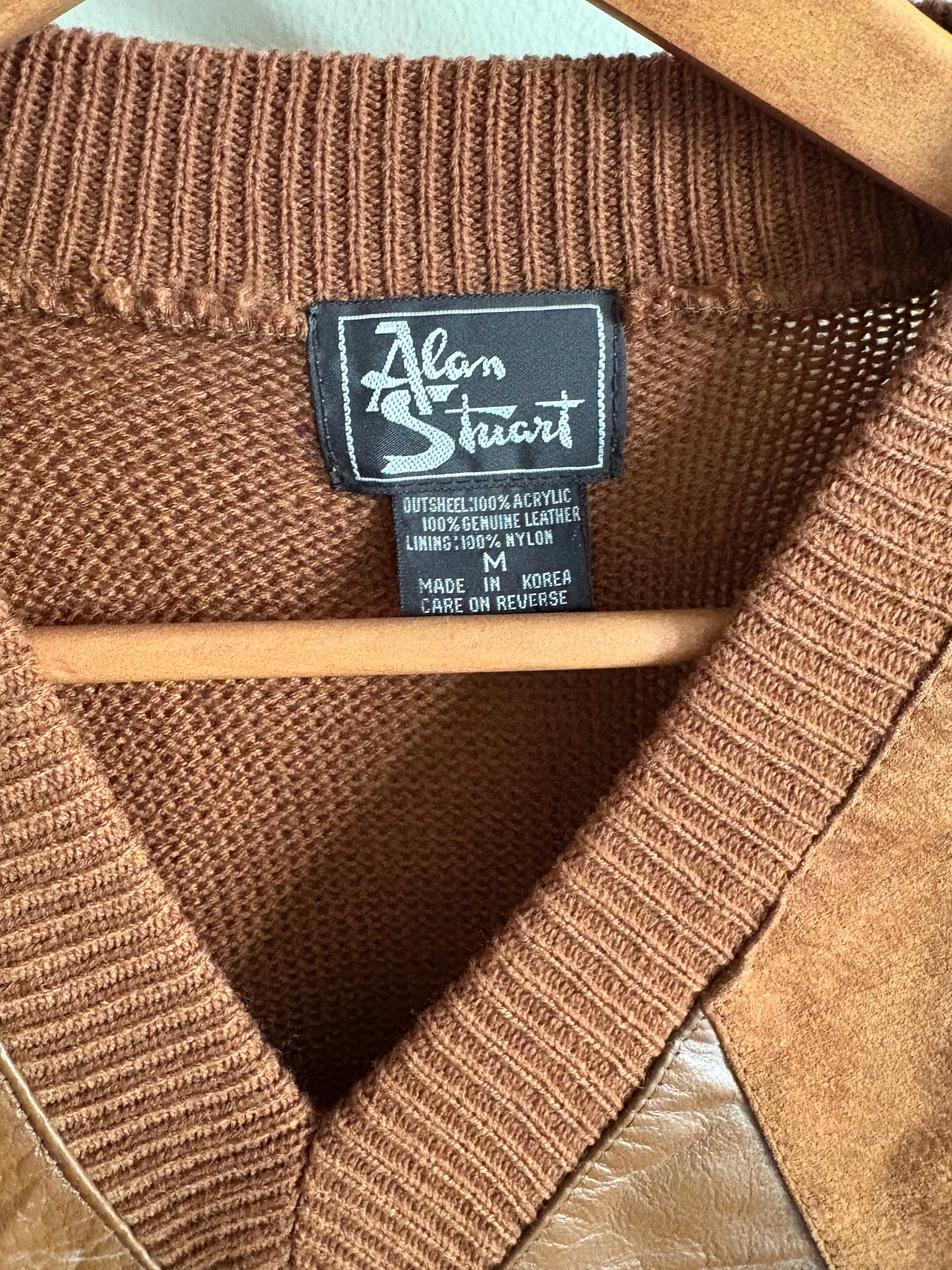 Vintage Suede & Leather Sweater