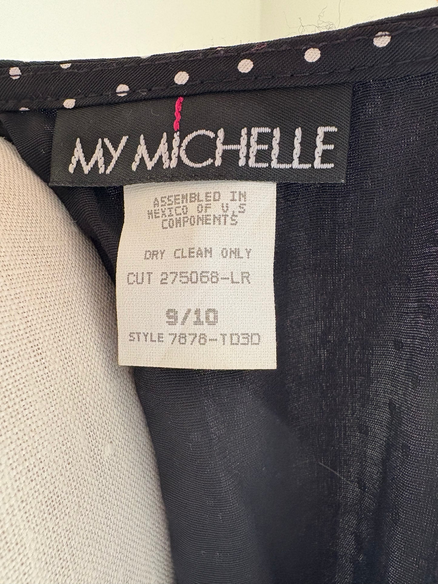 Vintage 1990s My Michelle Midi Length Polka Dot Dress