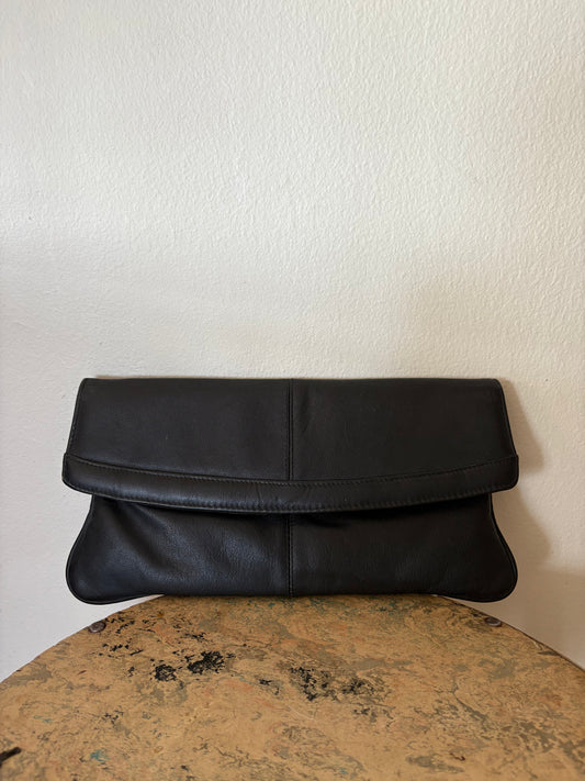 Vintage Luciano Black Leather Clutch