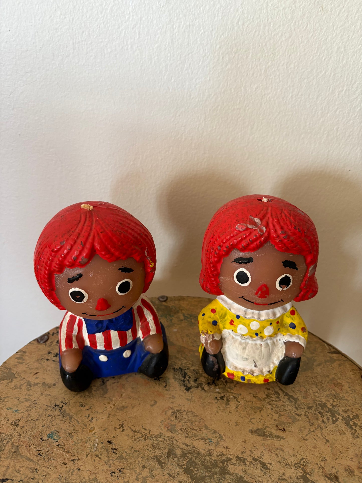 Pair of Vintage Raggedy Ann & Andy Candles