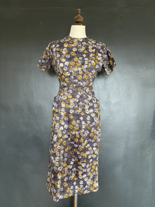 Vintage 1950s Short Sleeve "J. White" Dress