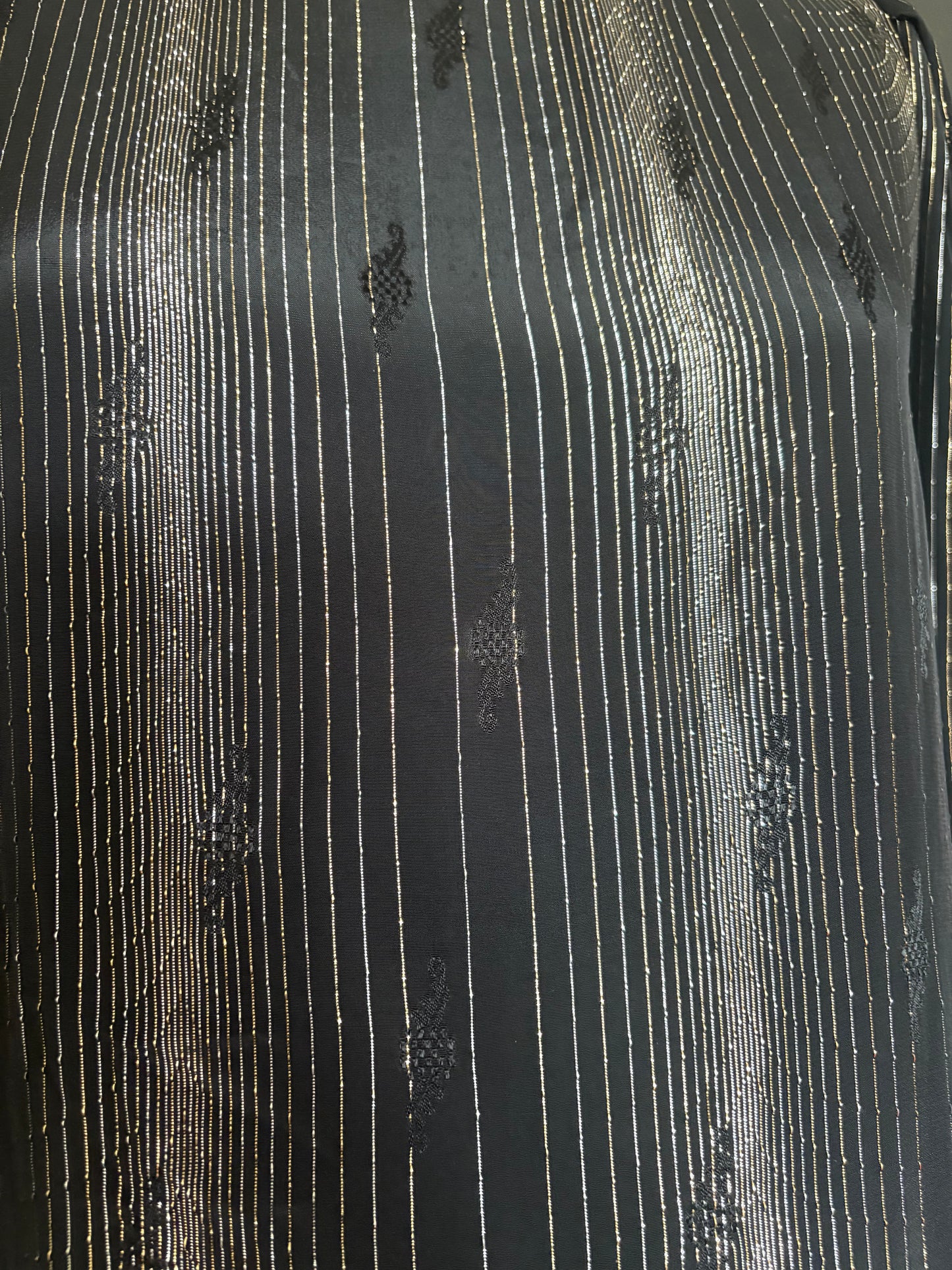 Vintage 1980s Black Metallic Shimmer Tunic Dress