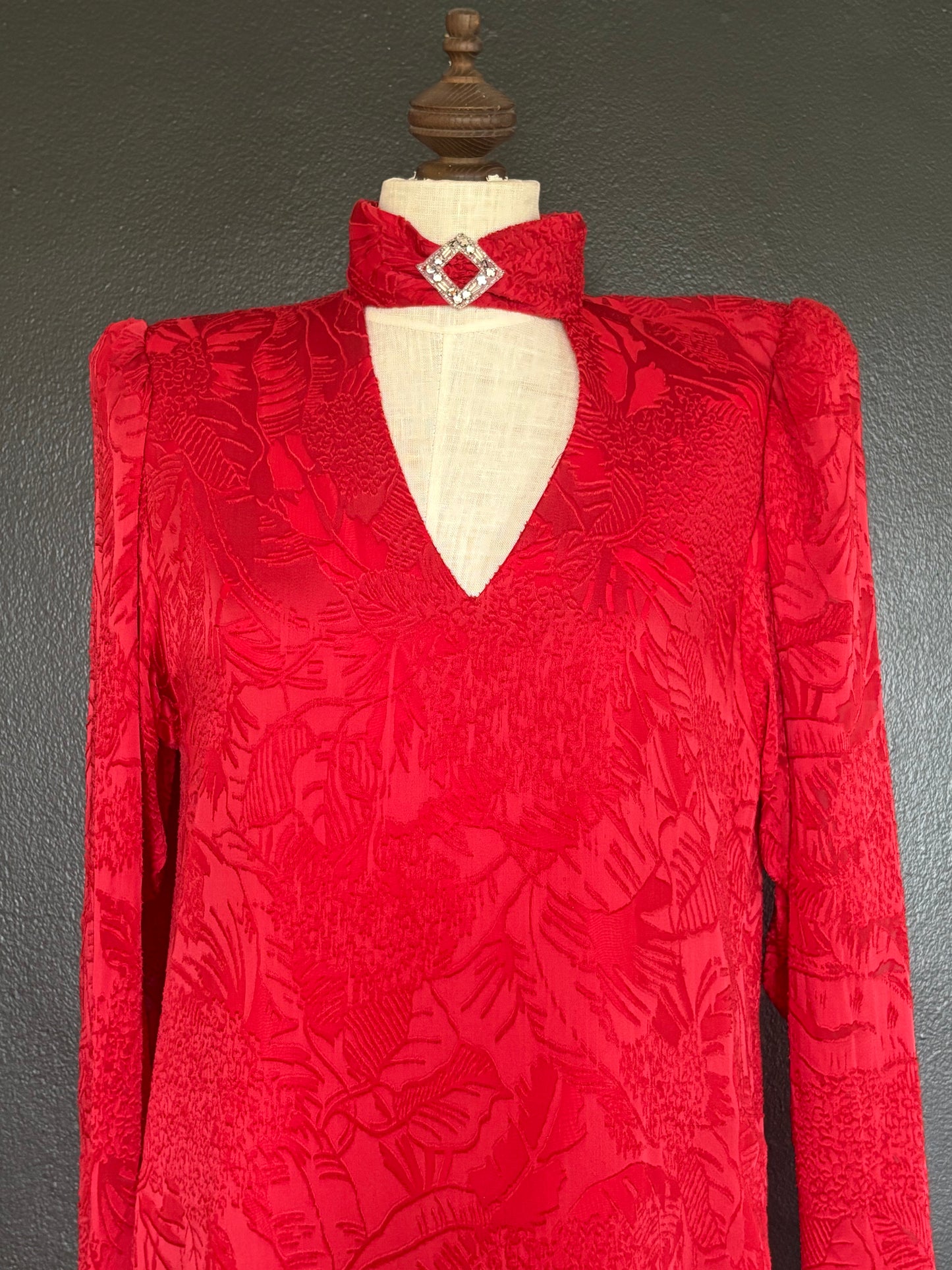 Vintage 1940s/50s Silk Red Evening Dress