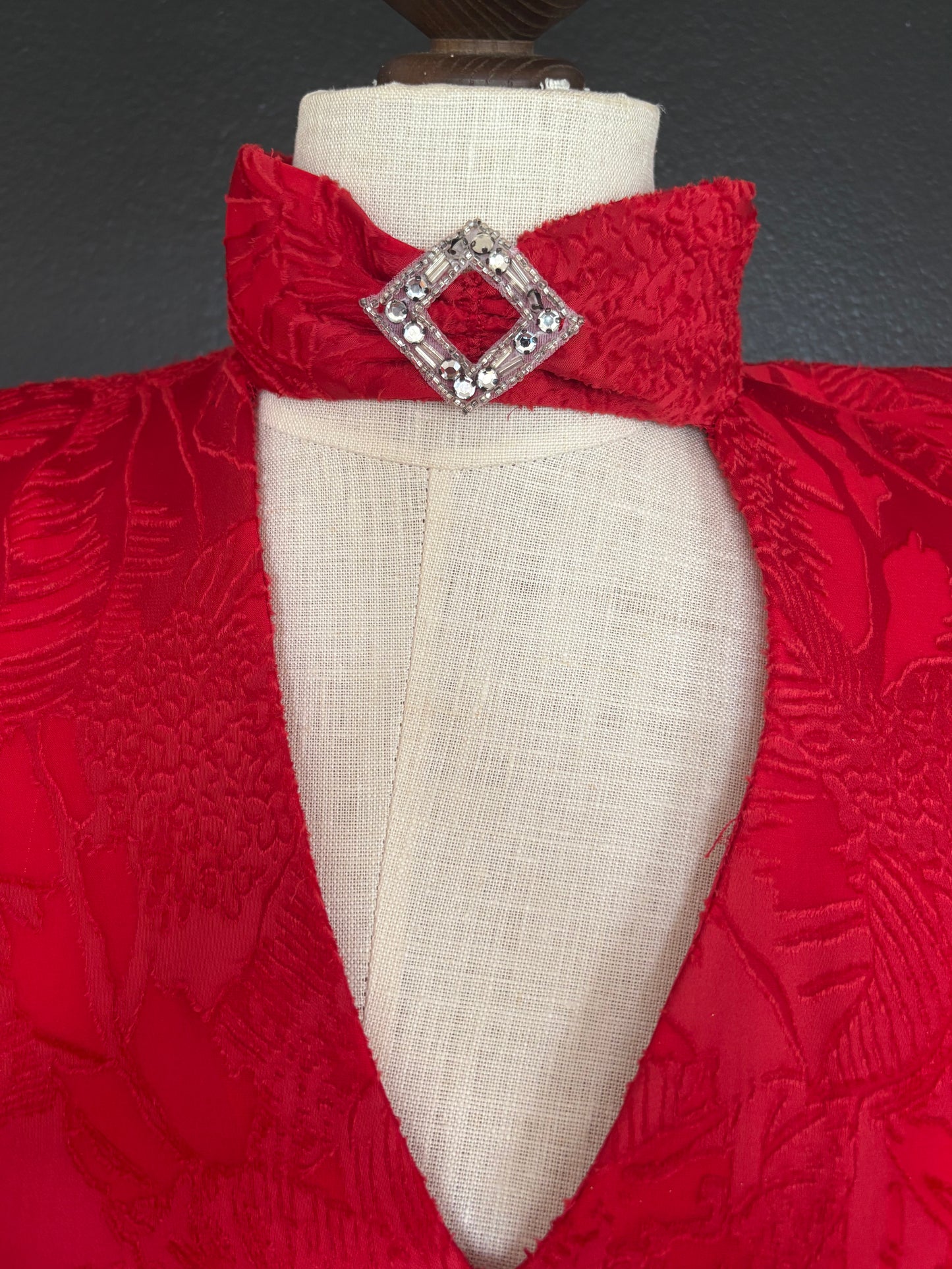 Vintage 1940s/50s Silk Red Evening Dress