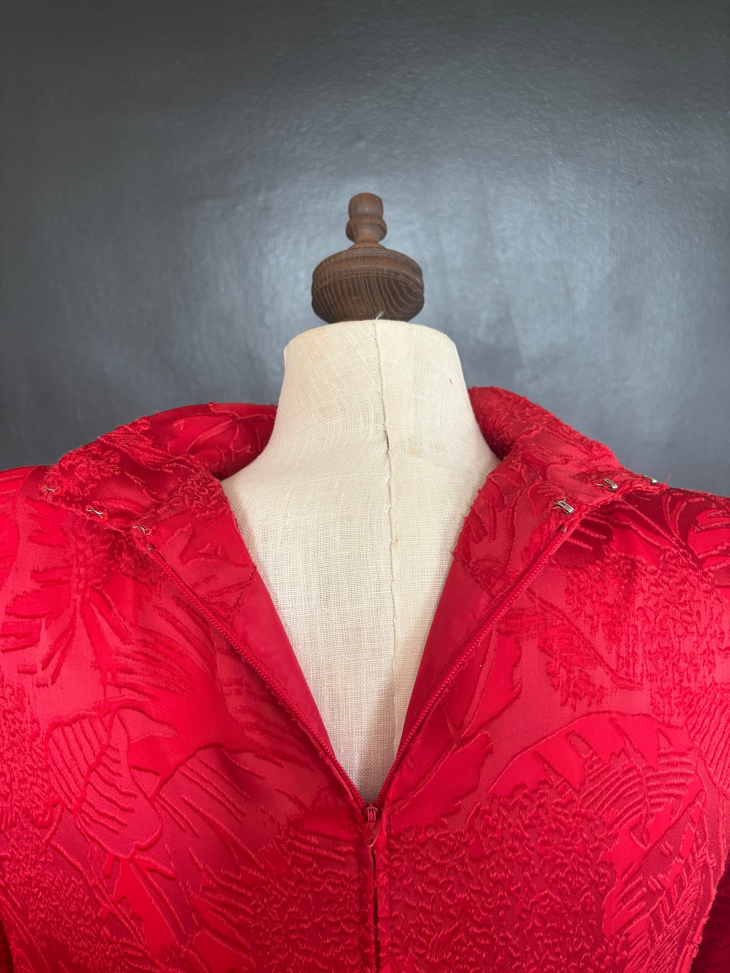 Vintage 1940s/50s Silk Red Evening Dress