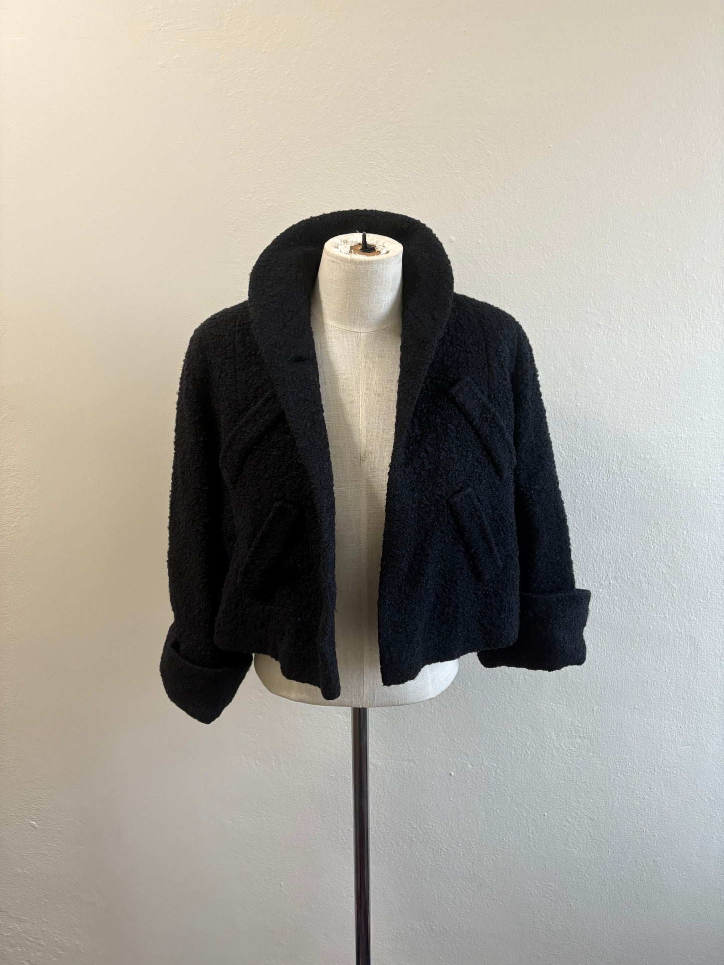 Vintage 1940s Black Cropped Jacket