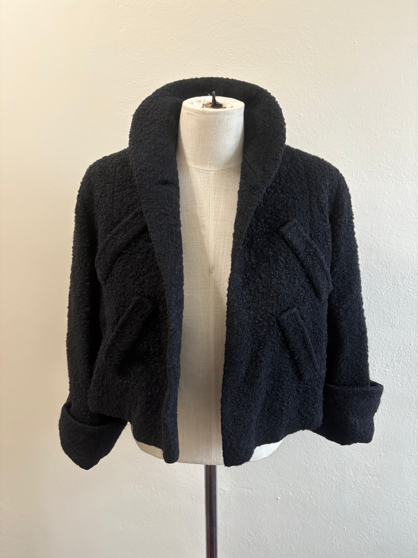 Vintage 1940s Black Cropped Jacket