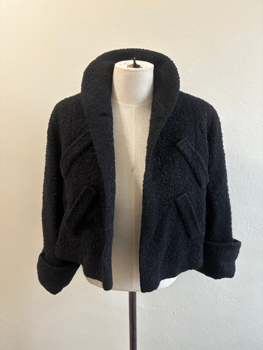 Vintage 1940s Black Cropped Jacket