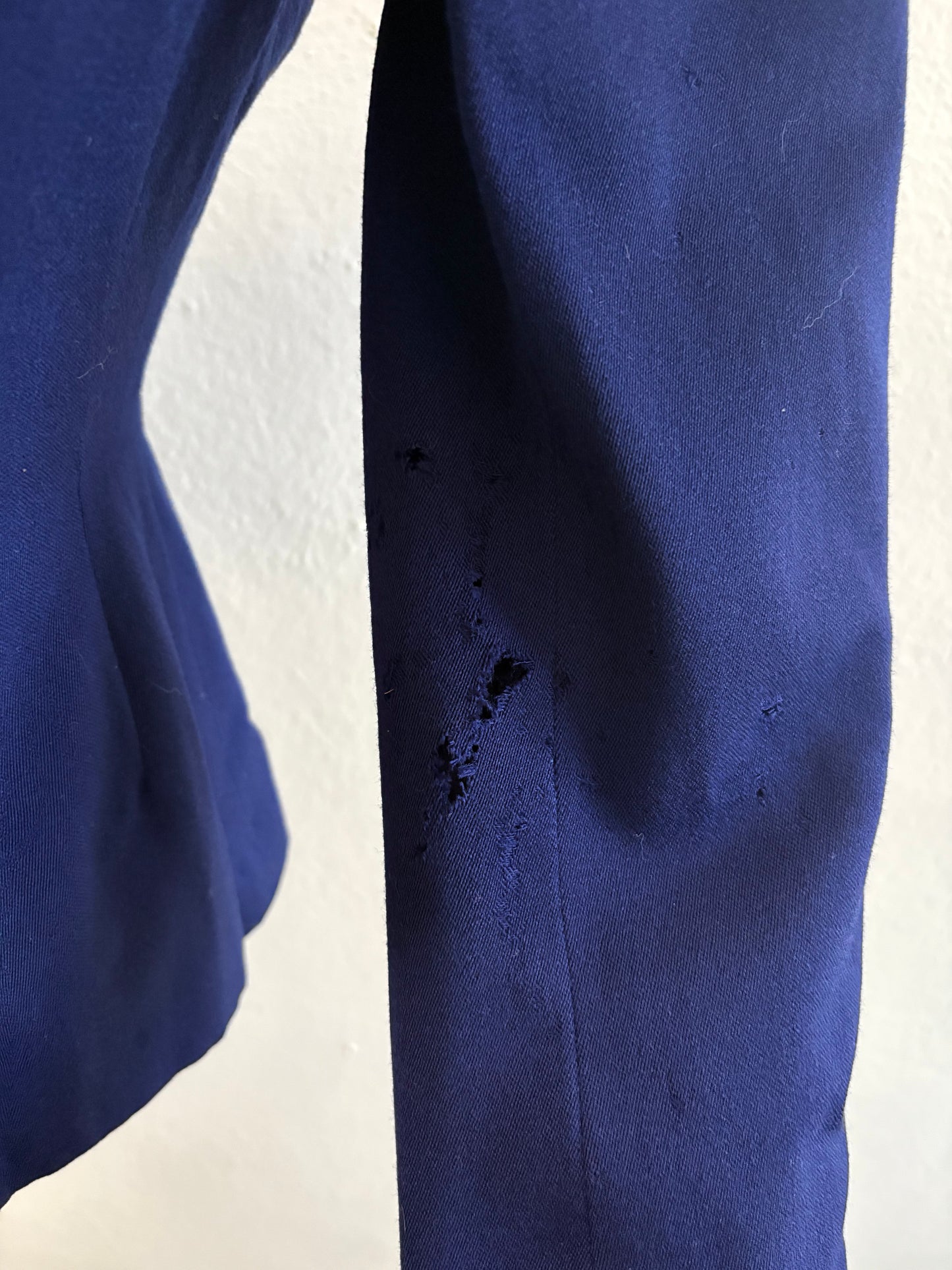 Vintage 1940s Goldsmith's Memphis Navy Blue Wool Peplum Blazer