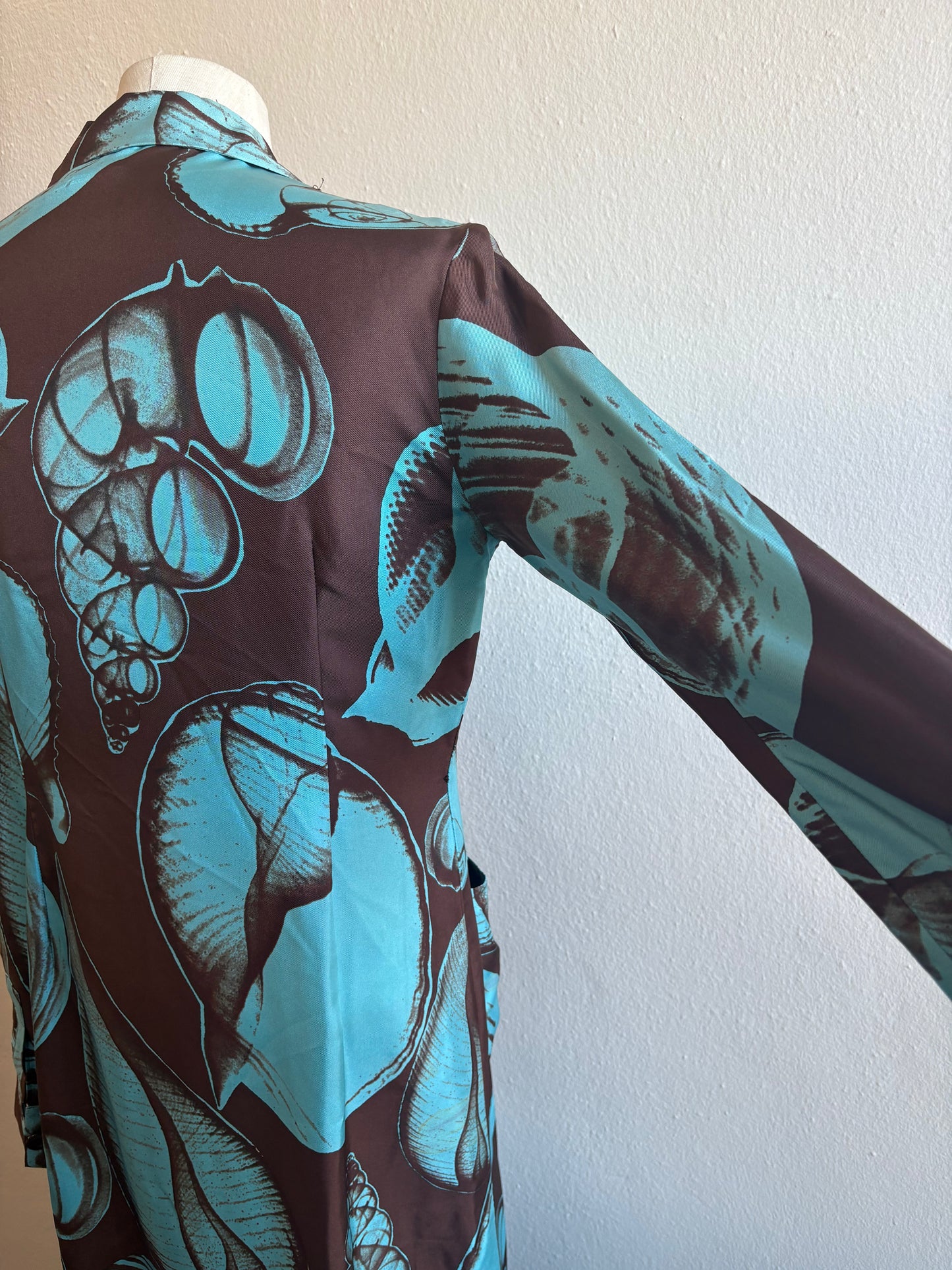 Vintage MONDRIAN Silk Seashell Shirt Dress