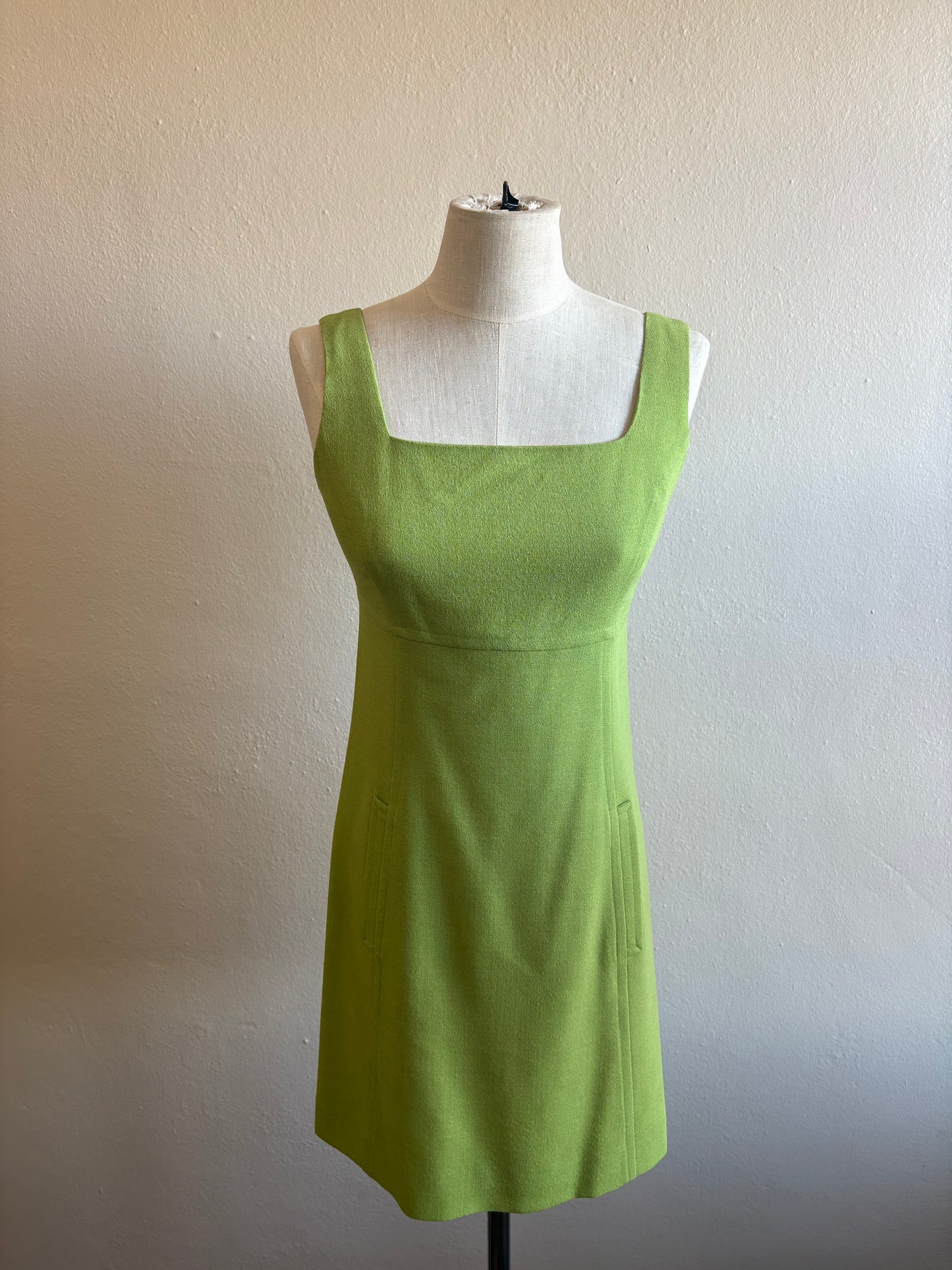 Vintage Cynthia Rowley Green Sleeveless Mini Dress