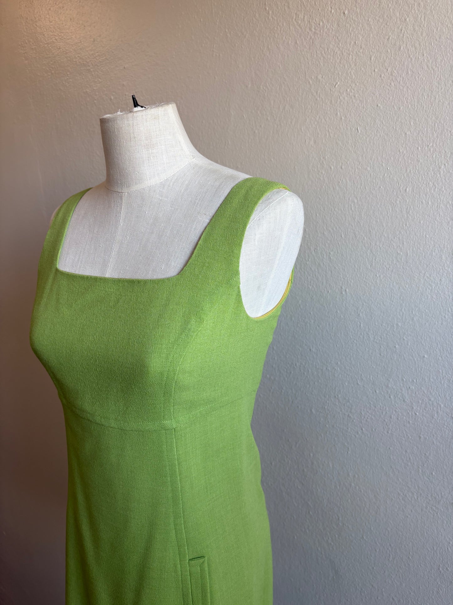 Vintage Cynthia Rowley Green Sleeveless Mini Dress