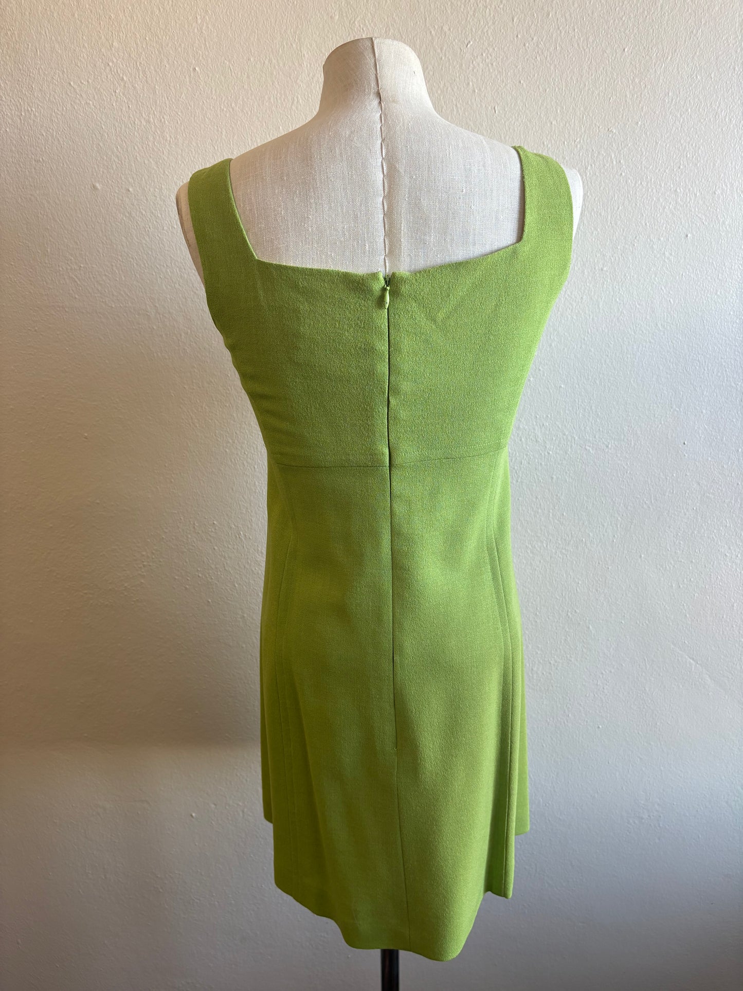 Vintage Cynthia Rowley Green Sleeveless Mini Dress